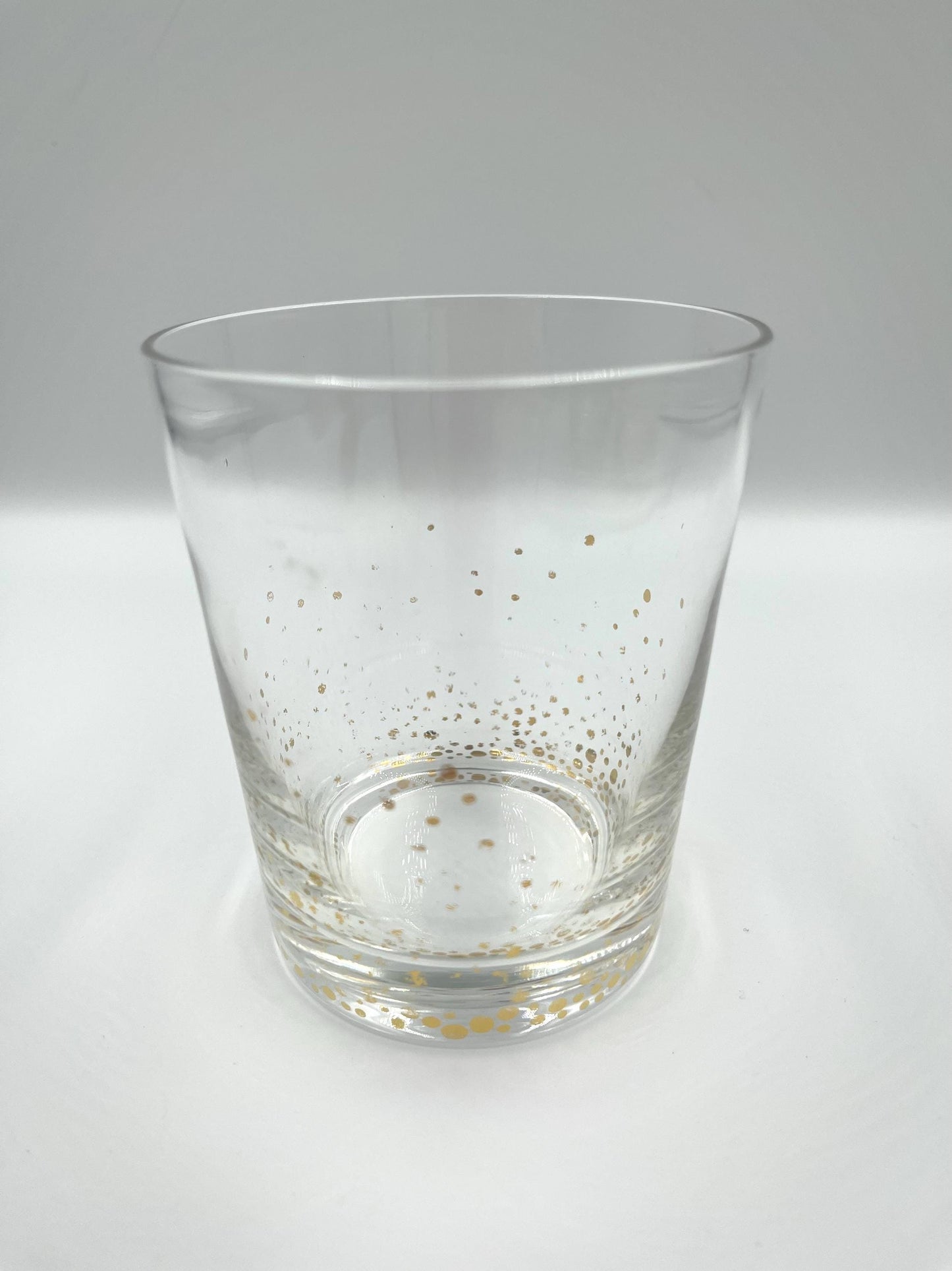 Set of Four Double Old Fashioned Gold Dot Confetti Glasses