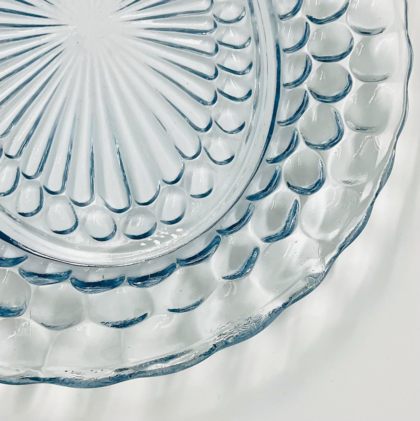Vintage Anchor Hocking Blue Bubble Glass Oval Serving Platter