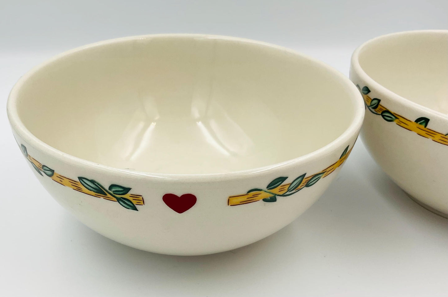Vintage Thomson Pottery Birdhouse Cereal Bowls