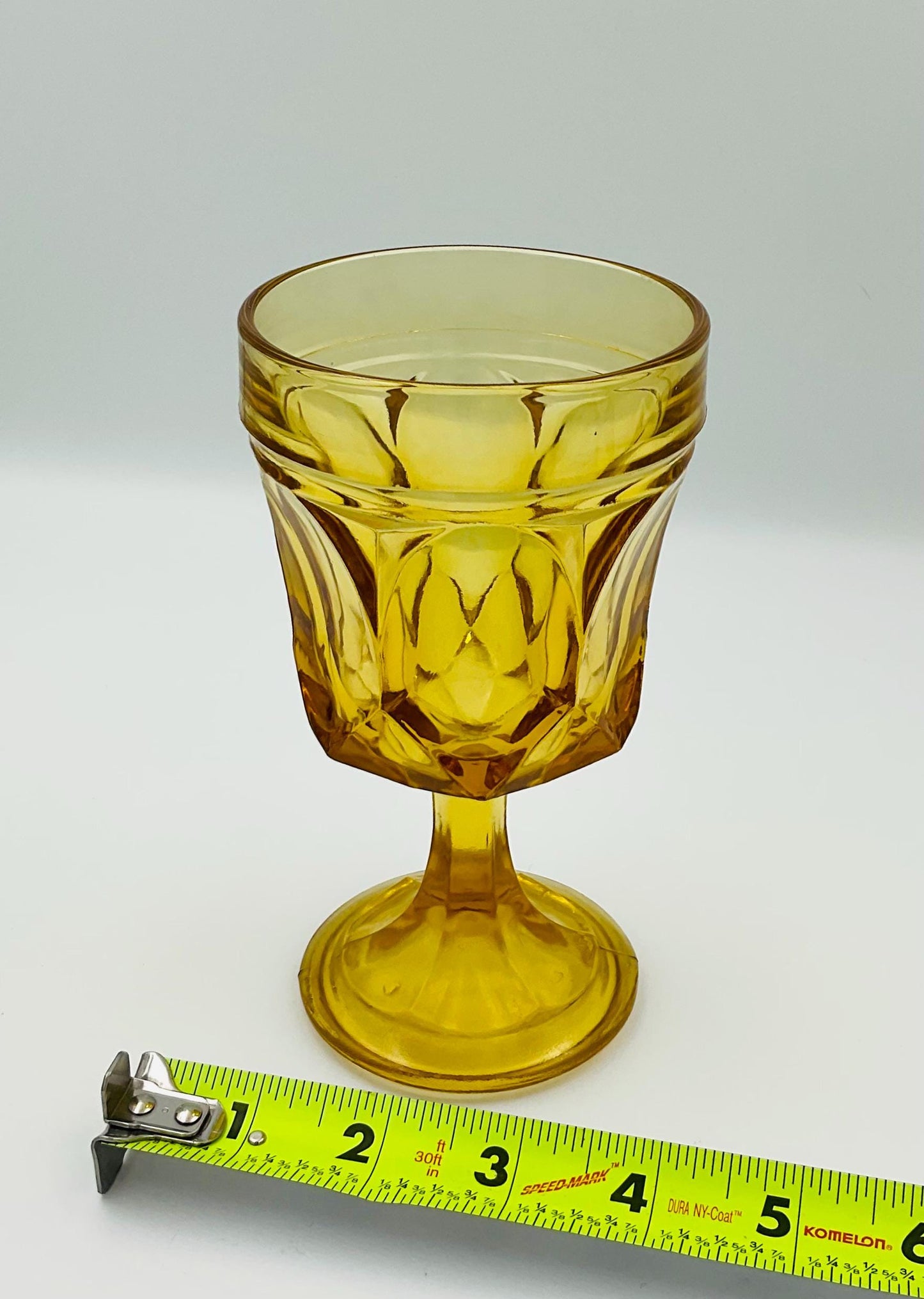 Vintage Anchor Hocking Fairfield Amber Footed Goblet