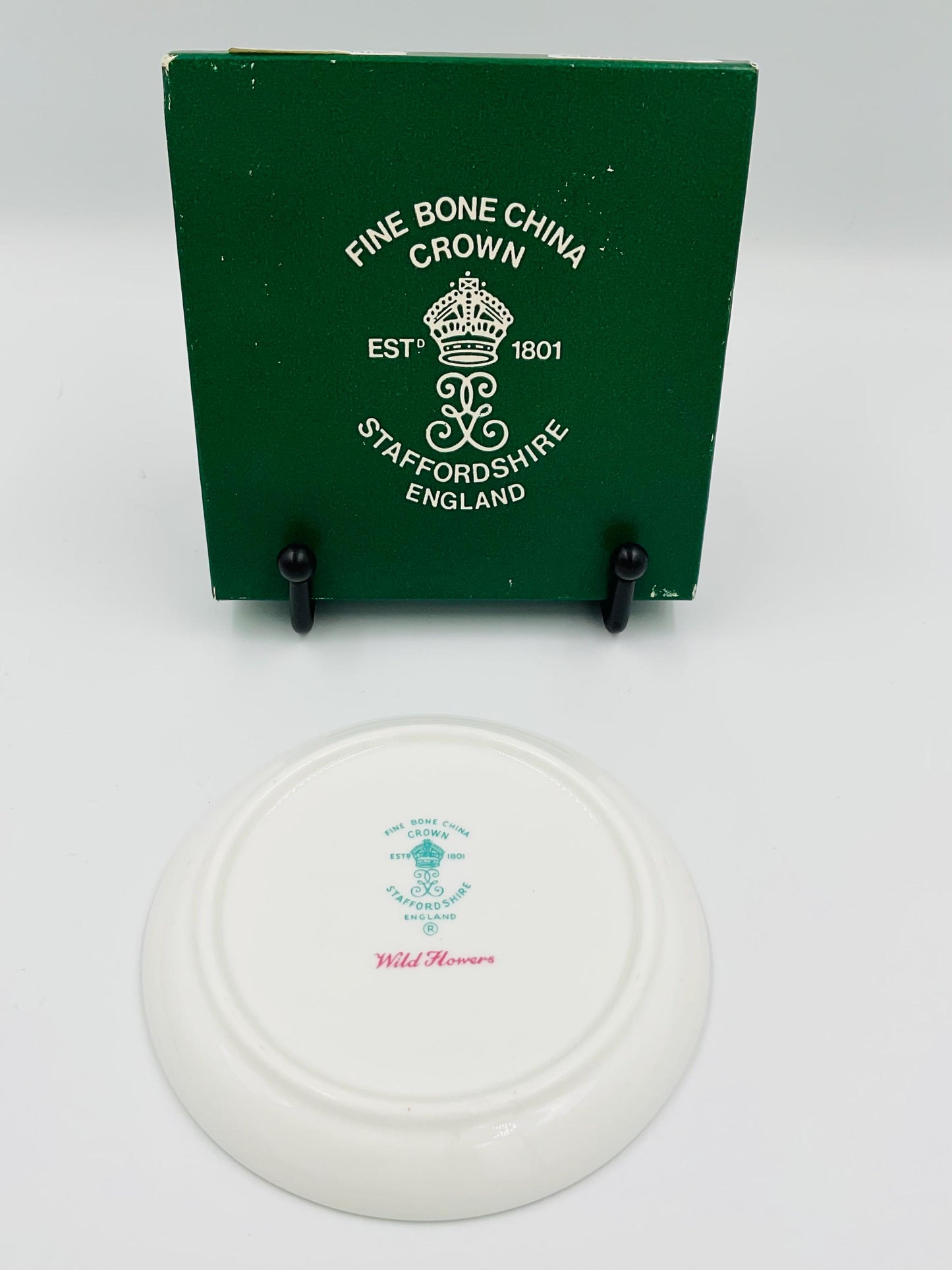 Fine Bone China Crown Staffordshire Wild Flowers Coaster/Trinket Dish