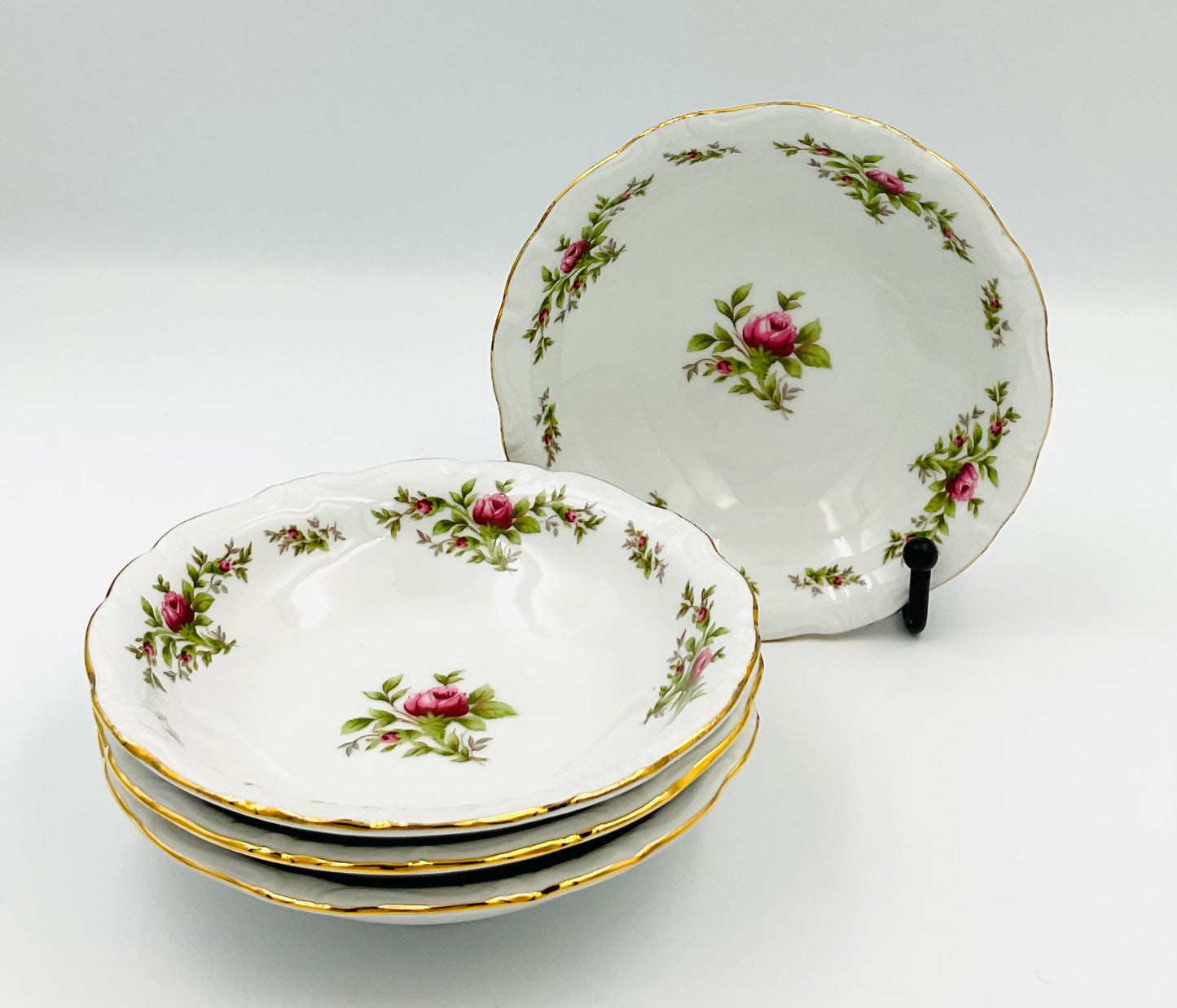 Vintage Johann Haviland Moss Rose Fine China Berry Bowls
