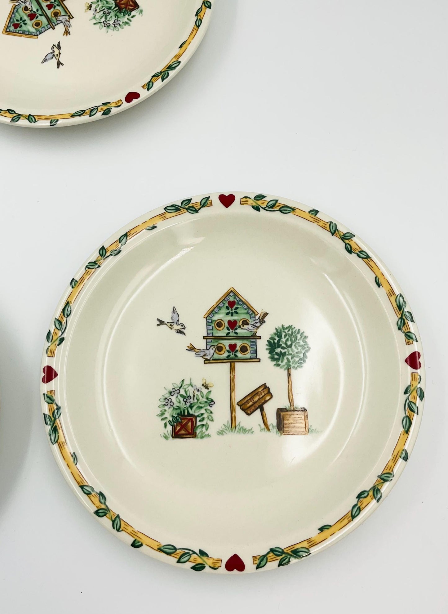 Vintage Thomson Pottery Birdhouse Salad Plates
