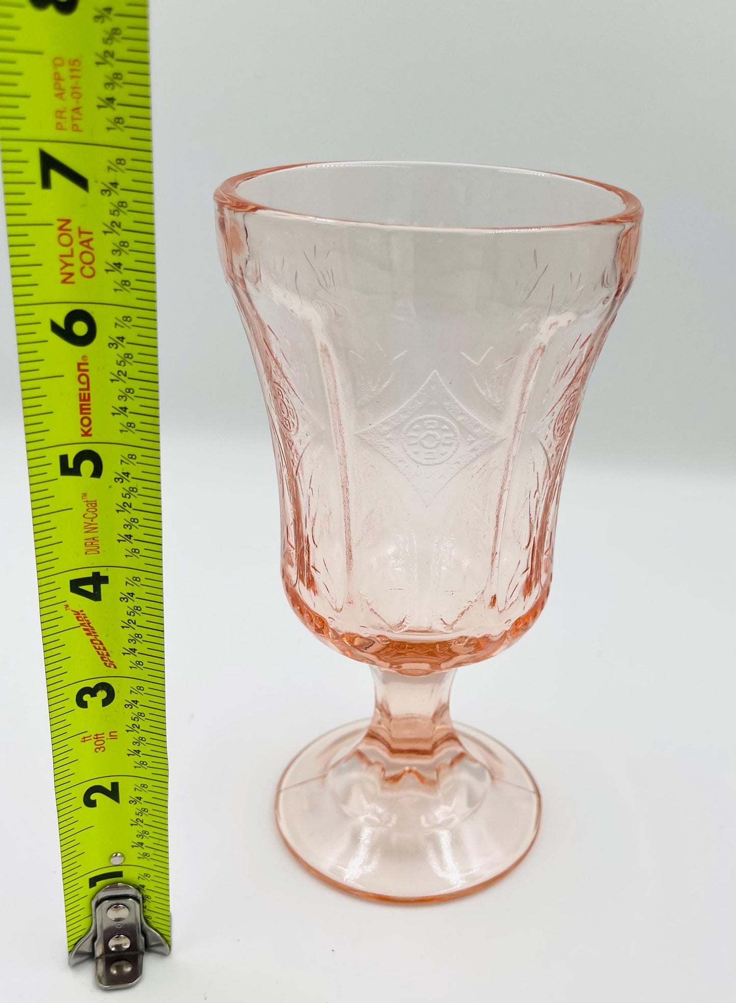 Vintage Indiana Glass Federal Recollection Pink Madrid Goblets