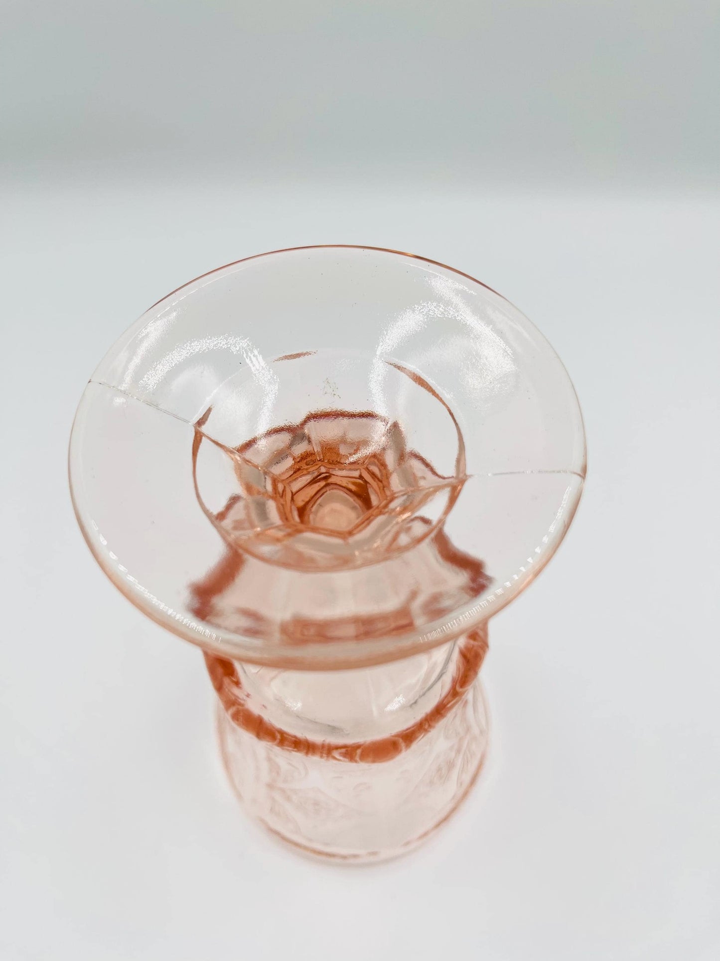 Vintage Indiana Glass Federal Recollection Pink Madrid Goblets