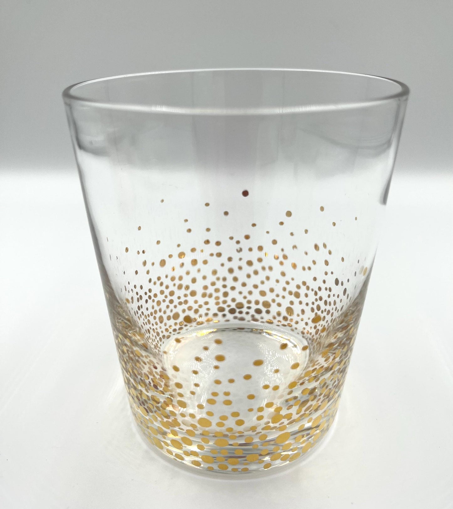 Set of Four Double Old Fashioned Gold Dot Confetti Glasses