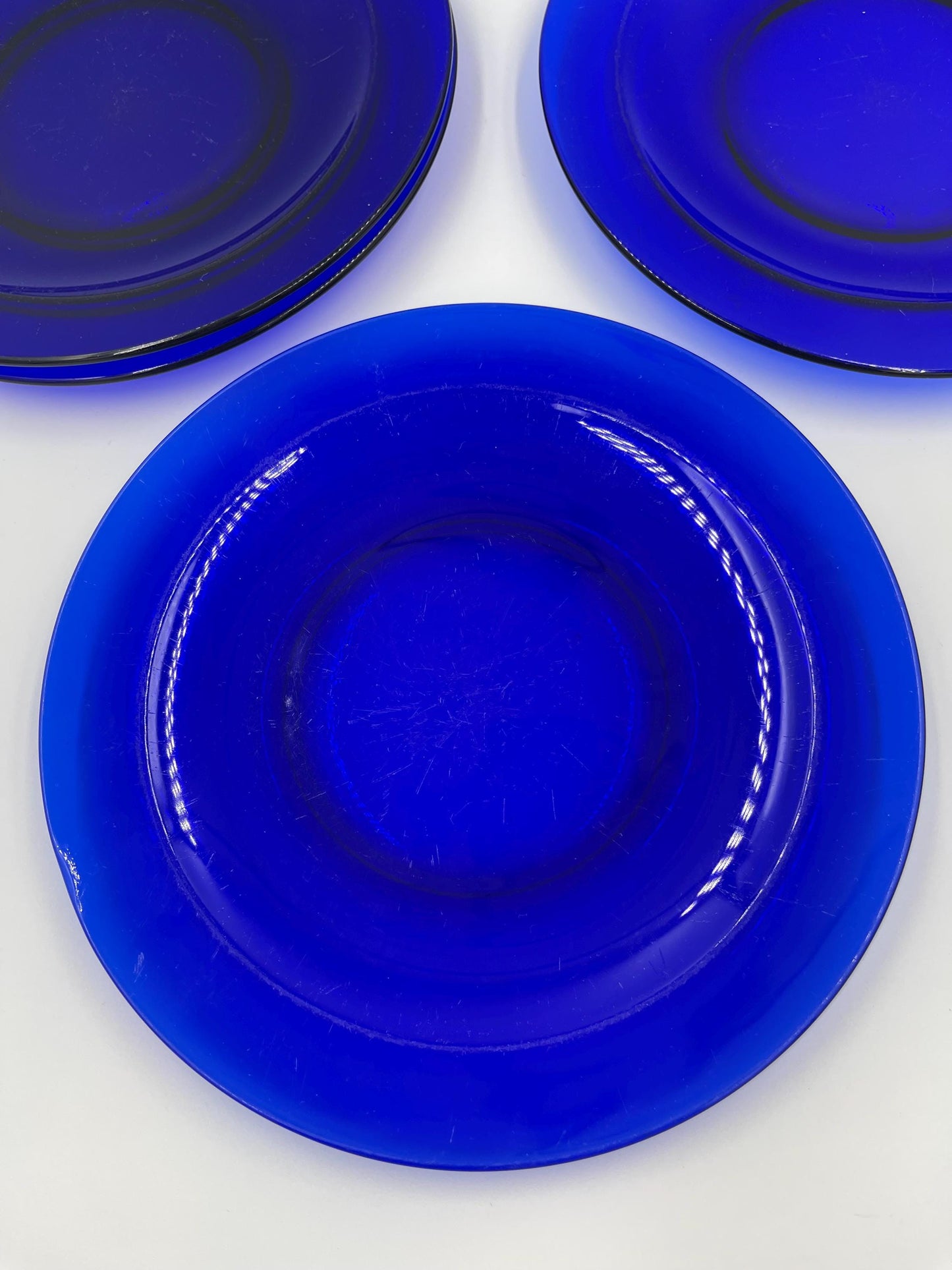 Vintage Cobalt Blue Glass Salad Plate