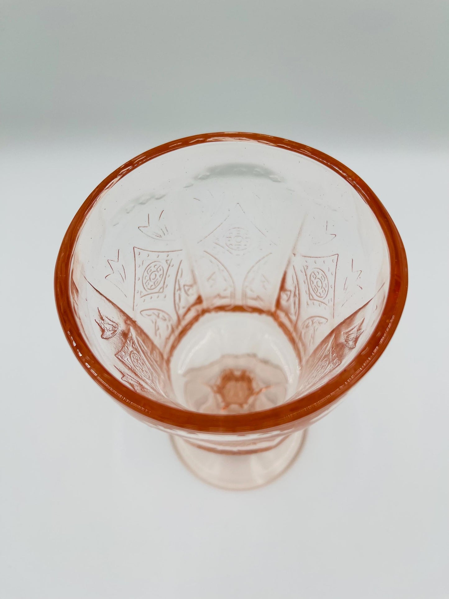 Vintage Indiana Glass Federal Recollection Pink Madrid Goblets