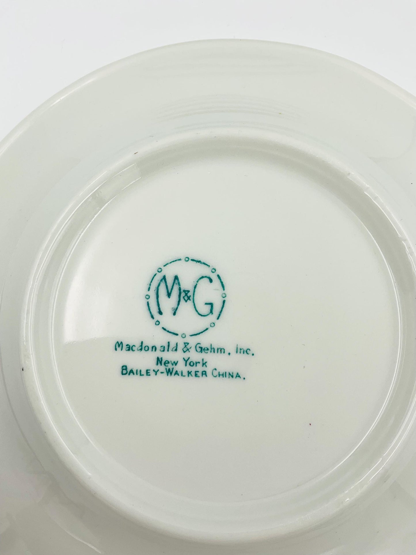 Macdonald & Gehm Green and White 7” Plate