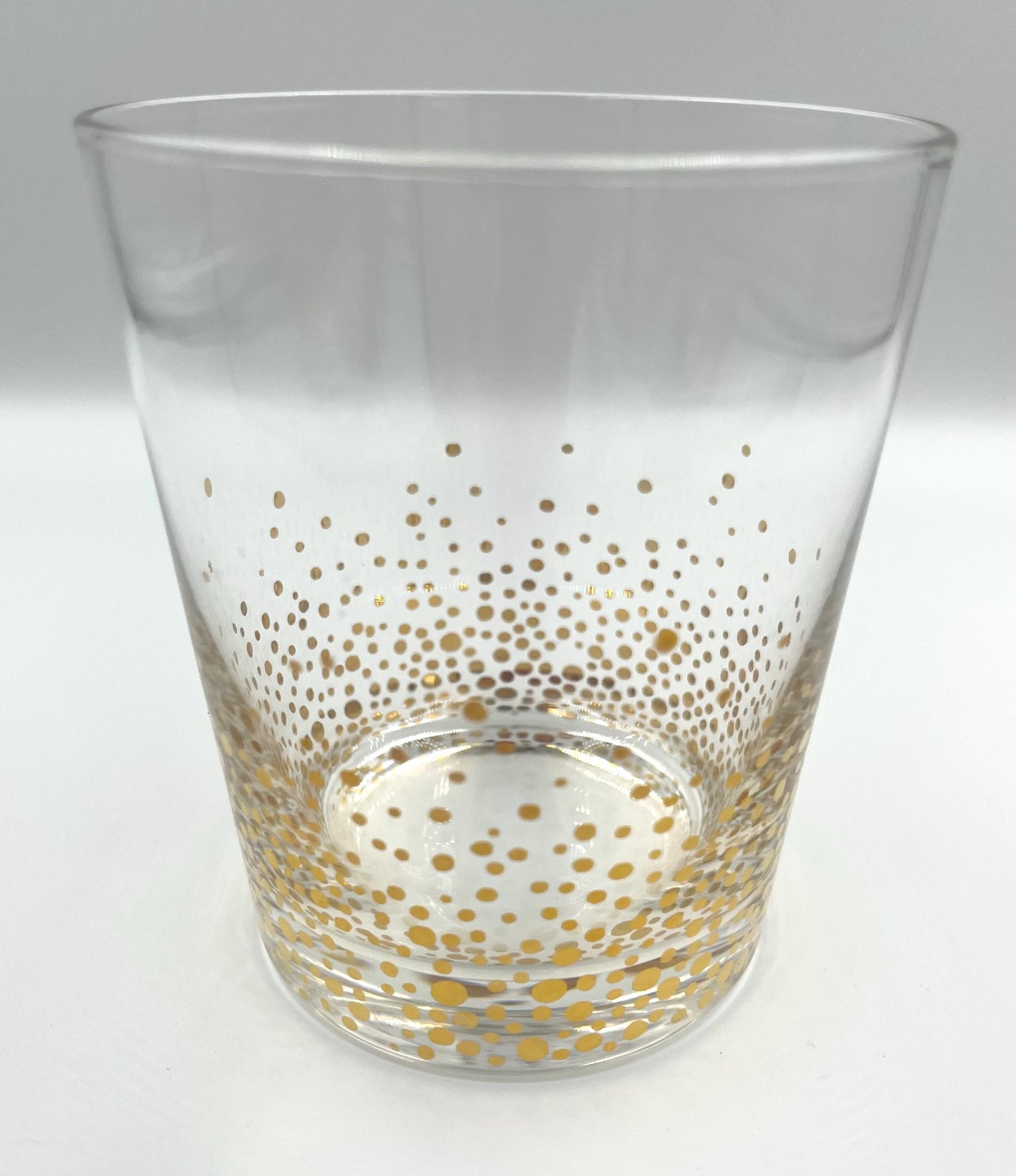 Set of Four Double Old Fashioned Gold Dot Confetti Glasses
