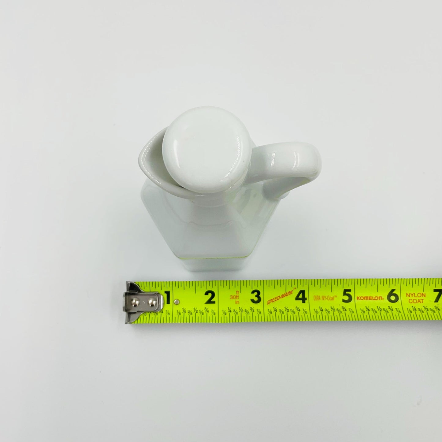 Vintage XCELL White Milk Glass Small Cruet Pitcher with Stopper