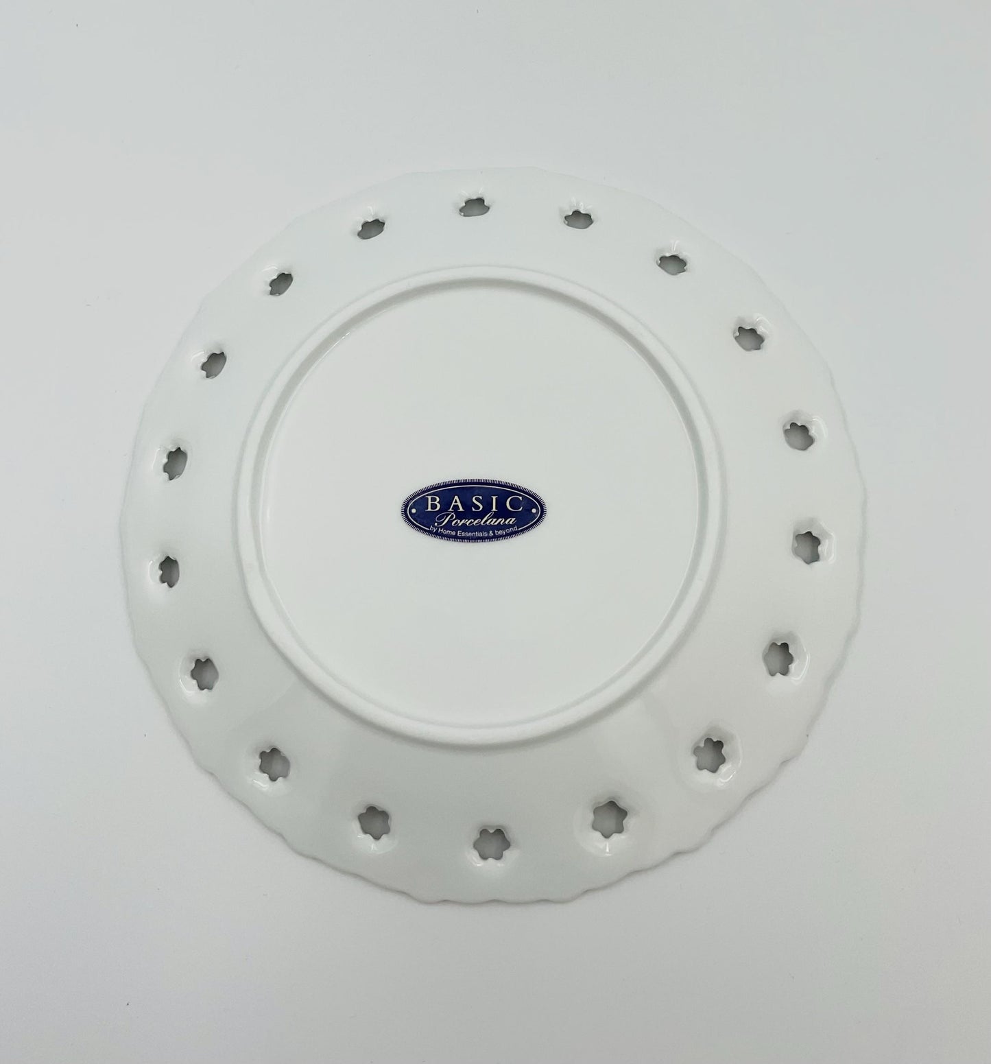 Home Essentials & Beyond Basic Porcelana White Reticulated Salad Plate