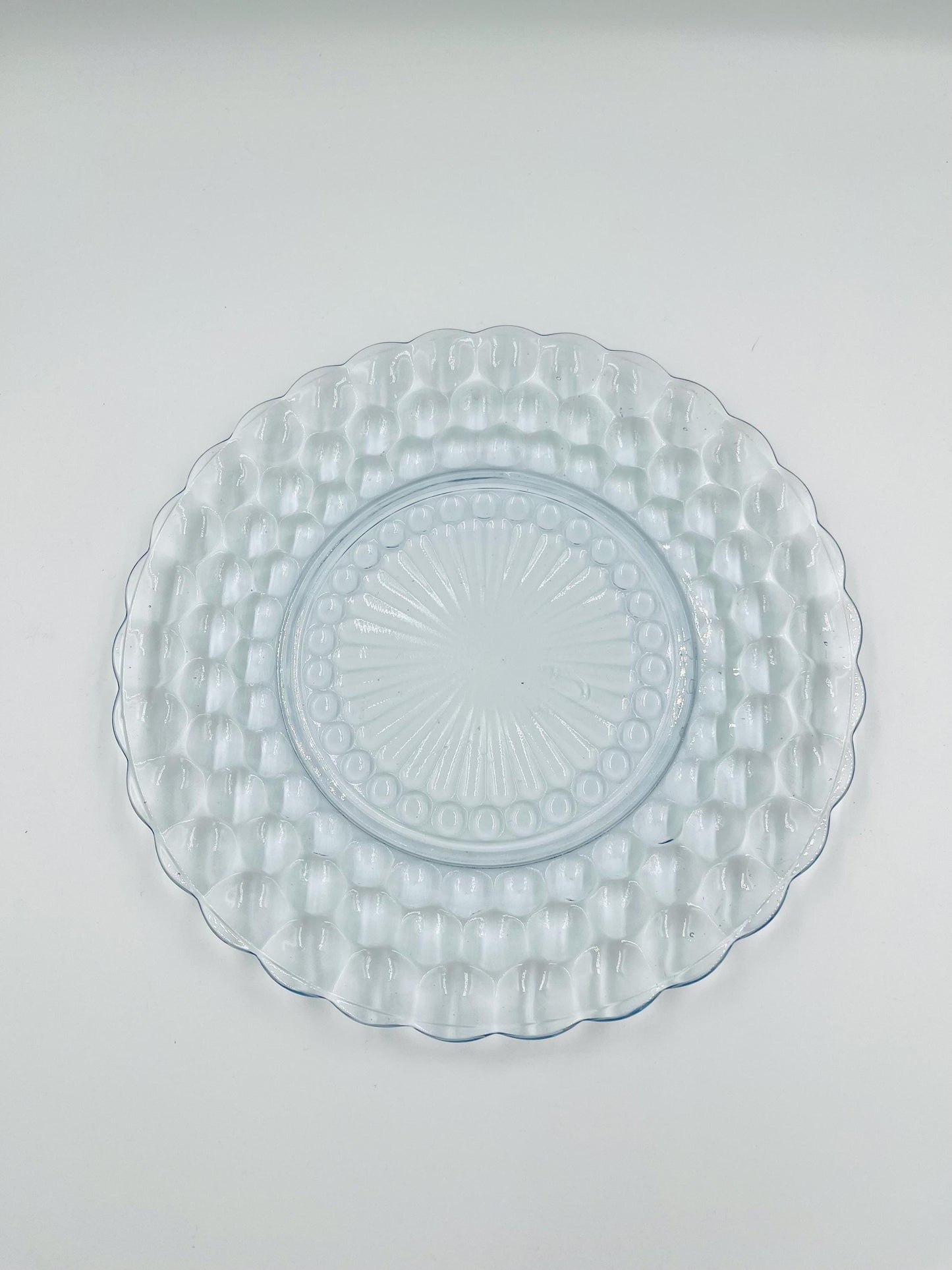 Vintage Anchor Hocking Light Blue Bubble Dessert Plate
