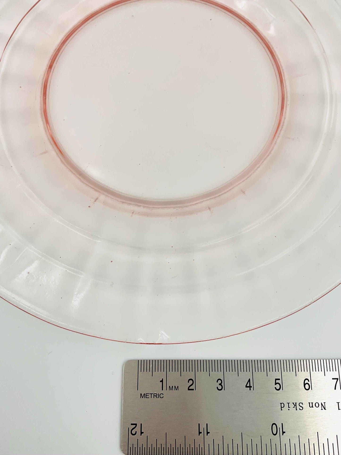 Vintage Anchor Hocking Pink Depression Glass, Block Optic Pattern Salad Plate