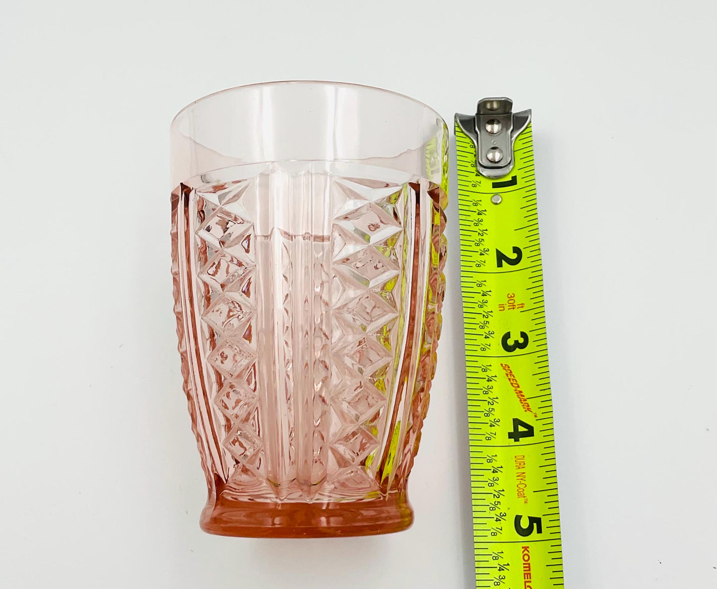 Vintage Anchor Hocking Pink Diamond Pattern Tumbler