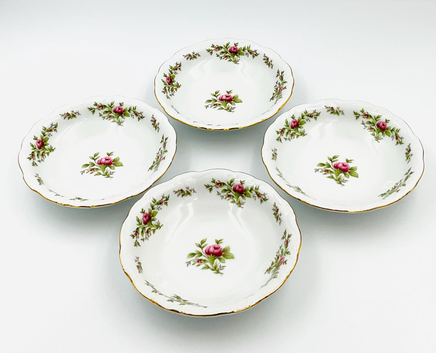 Vintage Johann Haviland Moss Rose Fine China Berry Bowls