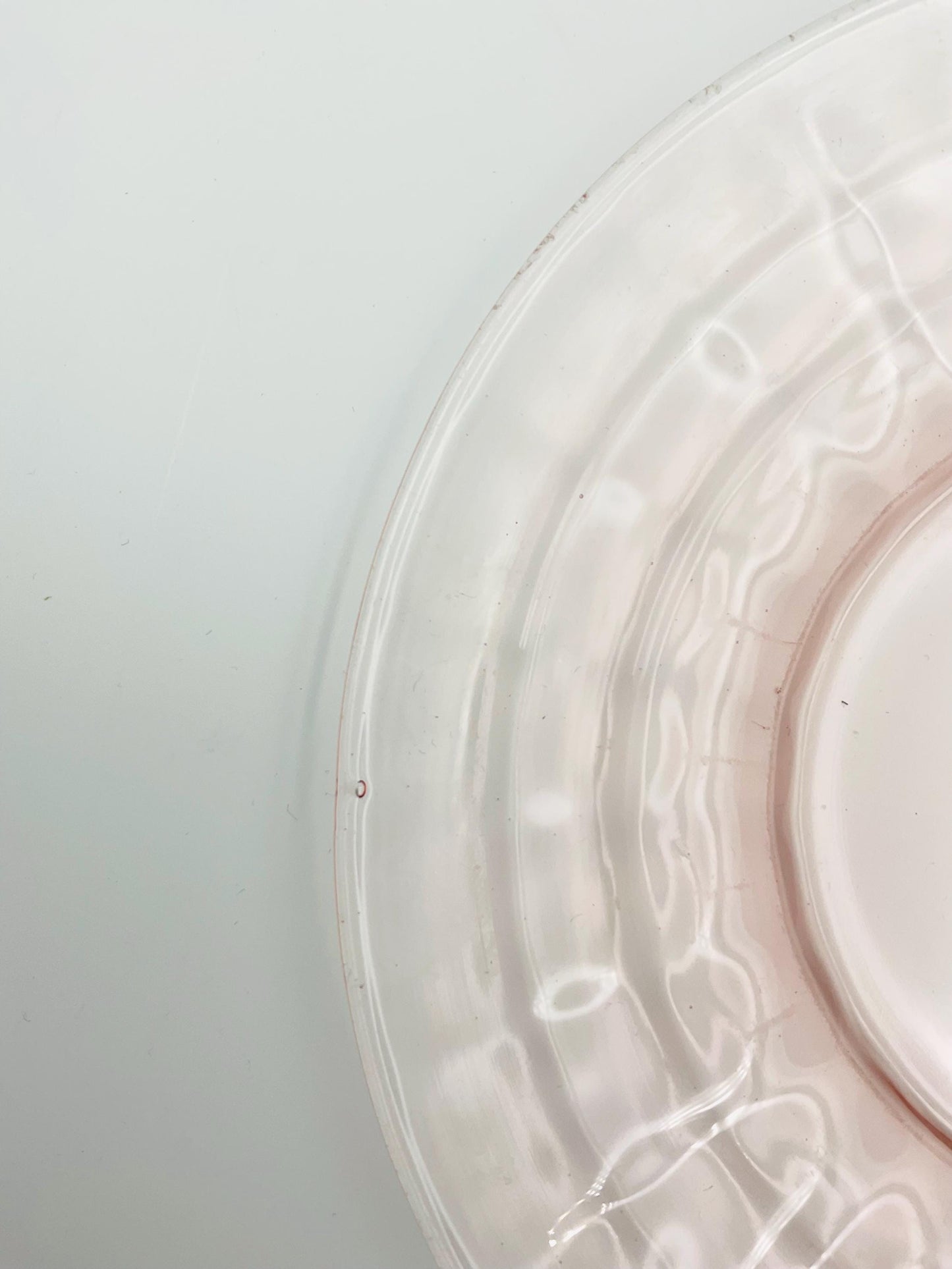Vintage Anchor Hocking Pink Depression Glass Block Optic Pattern Salad Plate