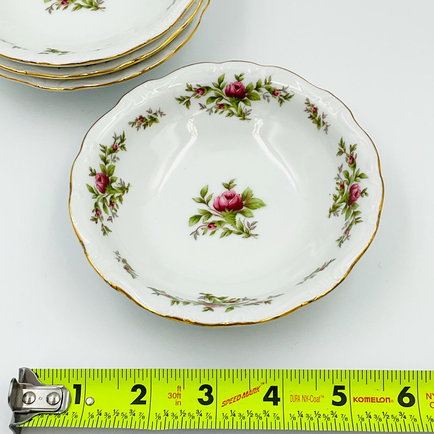 Vintage Johann Haviland Moss Rose Fine China Berry Bowls - Set of 4
