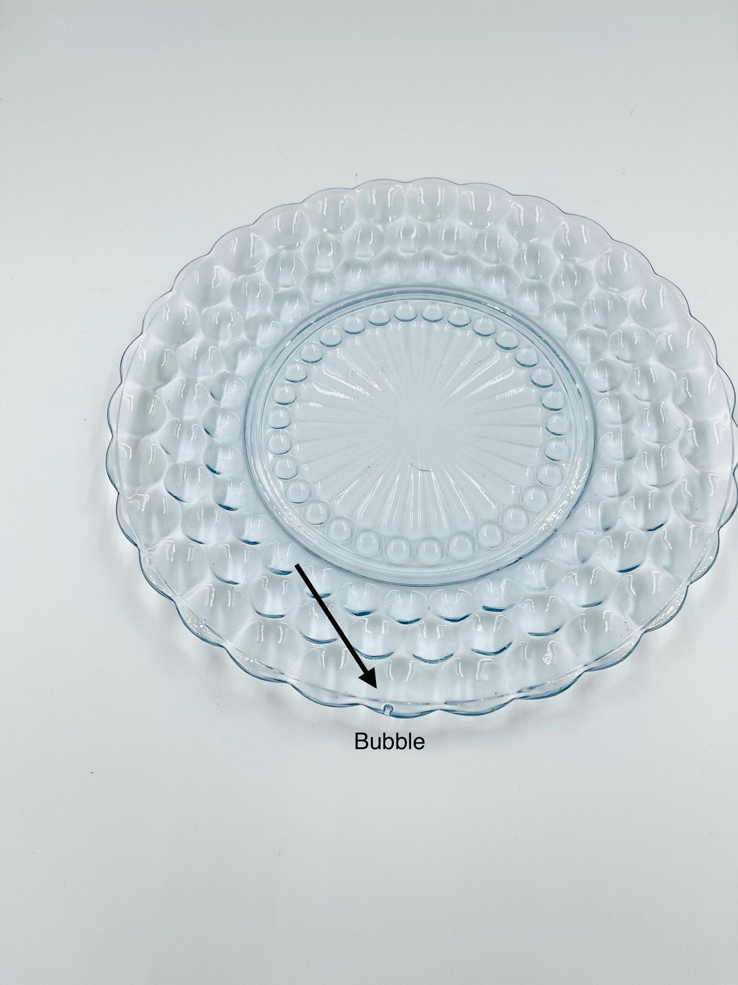 Vintage Anchor Hocking Light Blue Bubble Dessert Plate