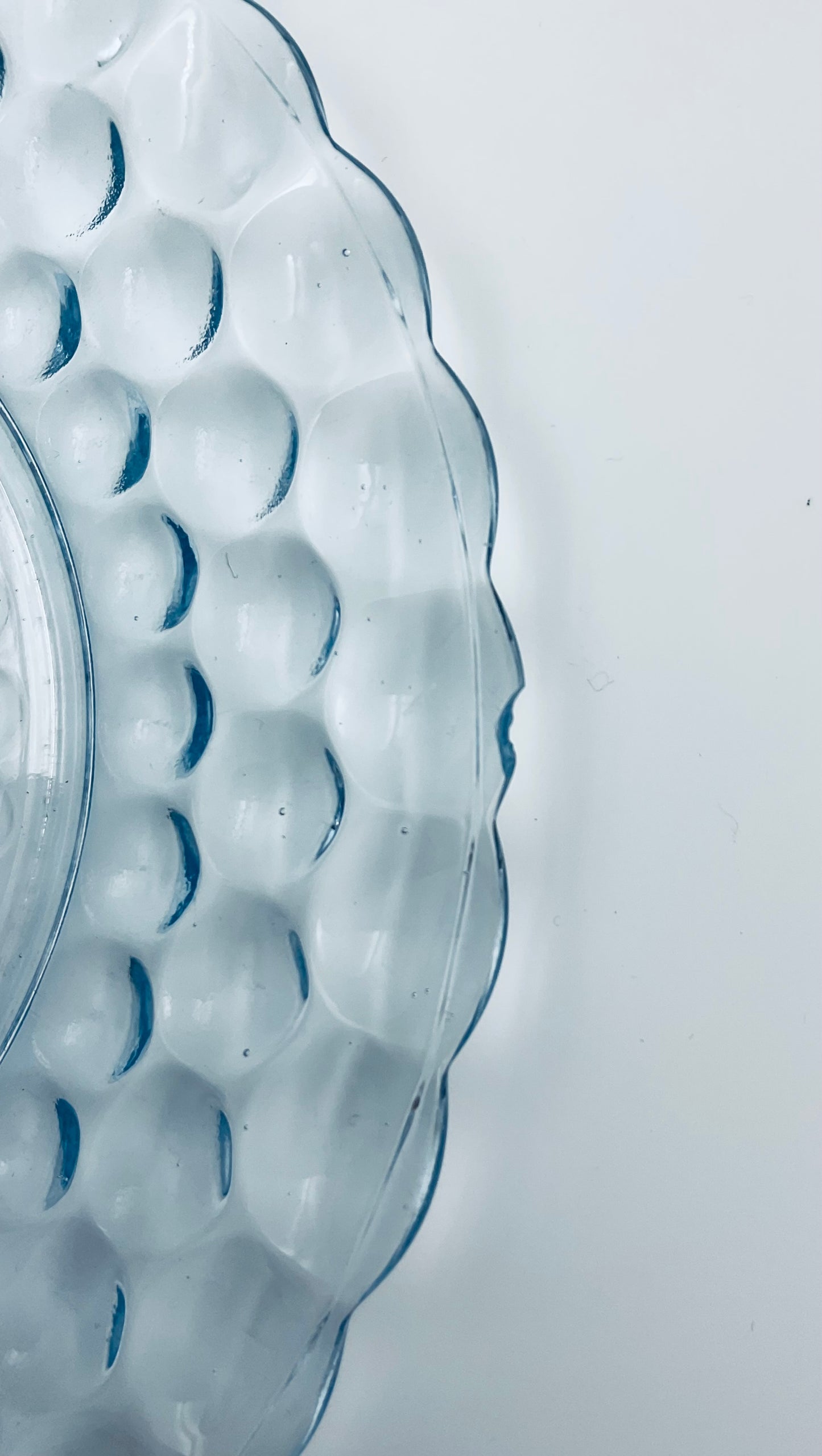 Vintage Anchor Hocking Light Blue Bubble Dessert Plate