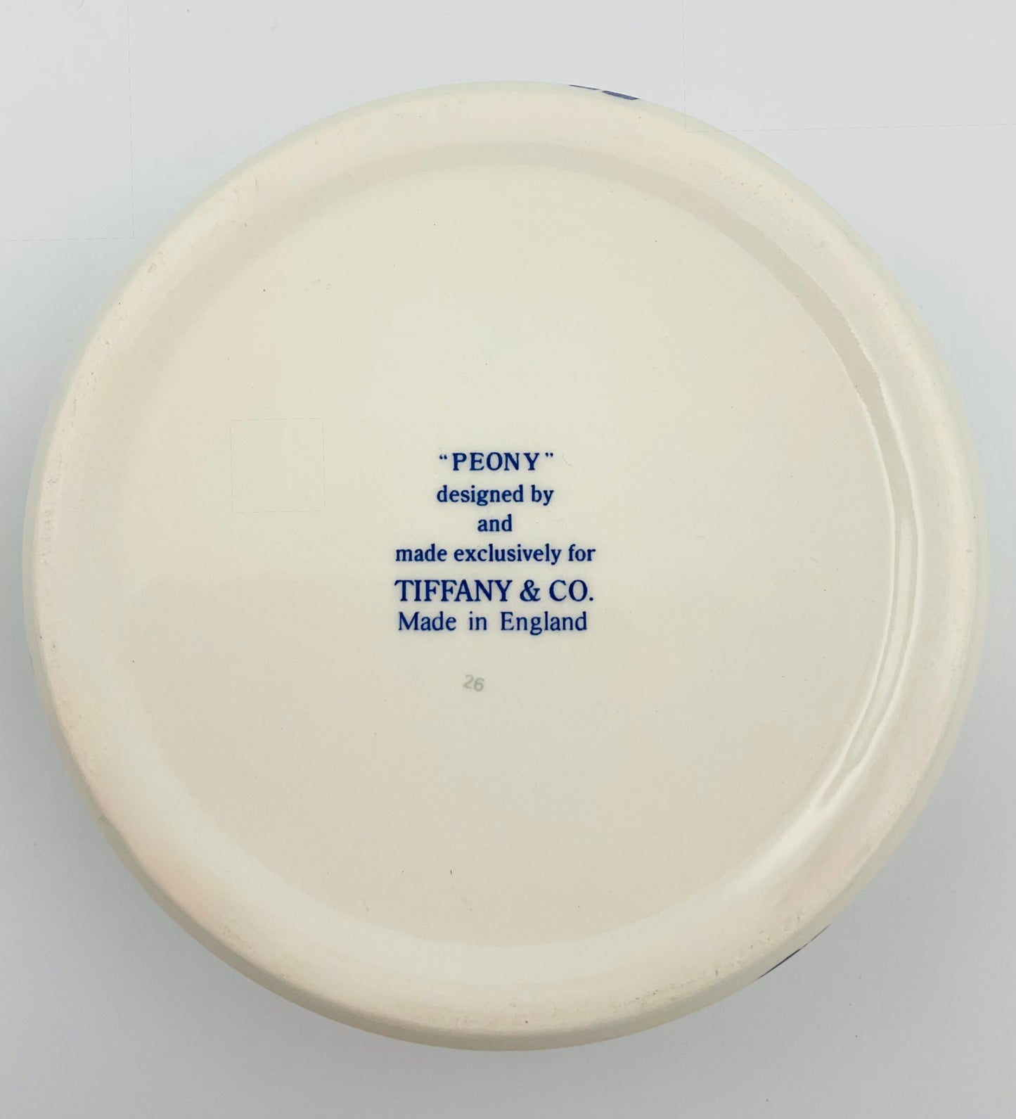 Vintage Tiffany & Co. Blue & White Peony Trinket Box