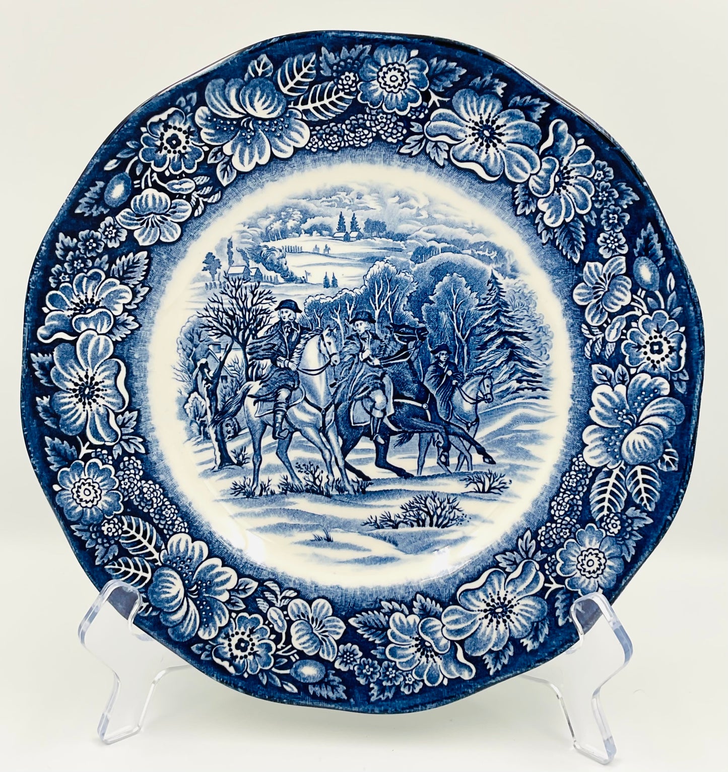 Vintage Liberty Blue Staffordshire Ironstone Salad Plate - Set of 2