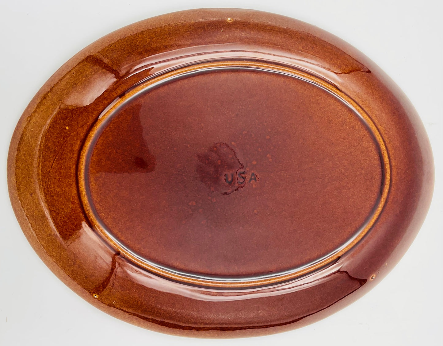 McCoy Brown Drip Glaze Oval Platter | Vintage USA Pottery