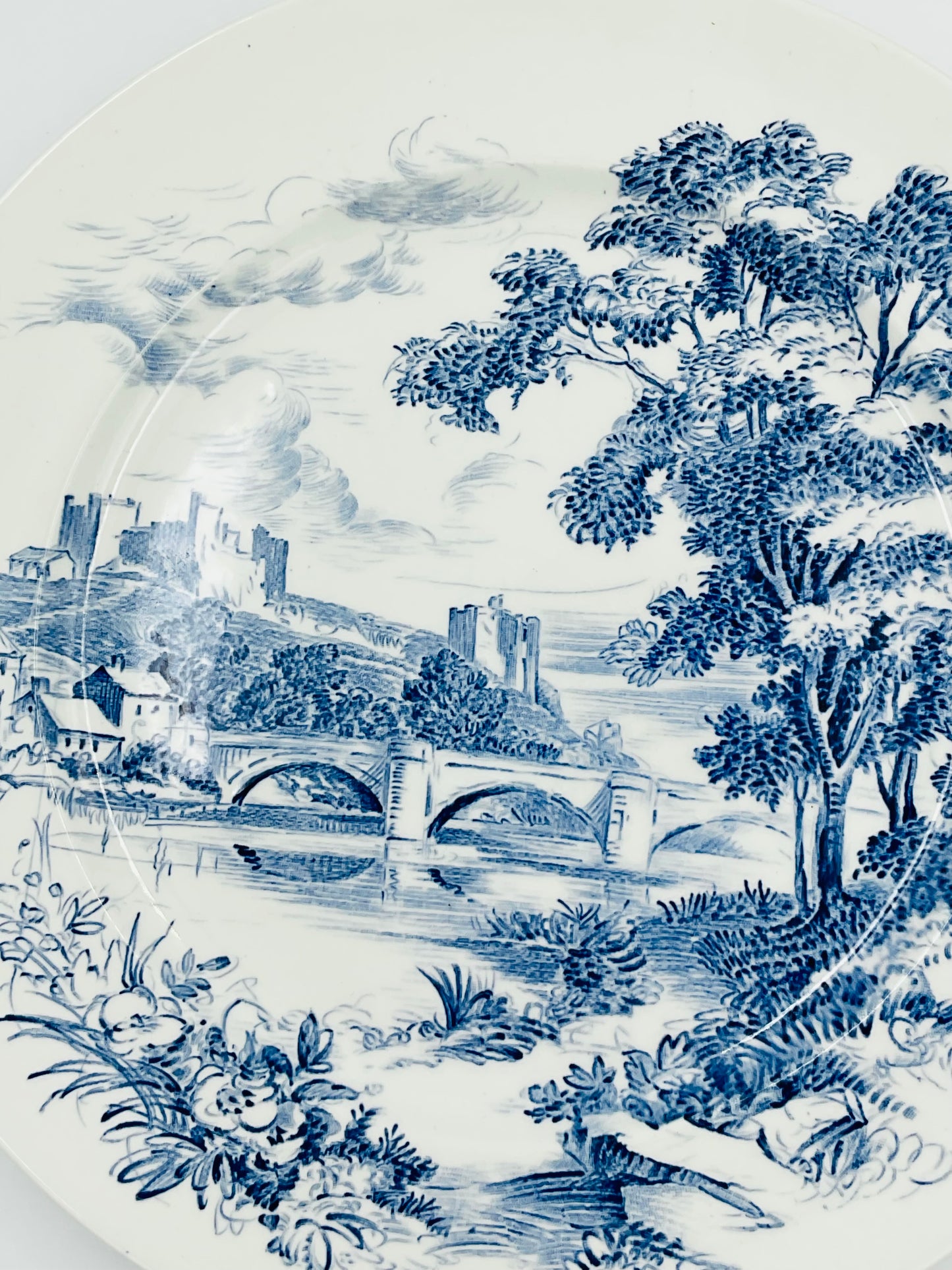 Vintage Wedgwood Countryside Blue Transferware Dinner Plate