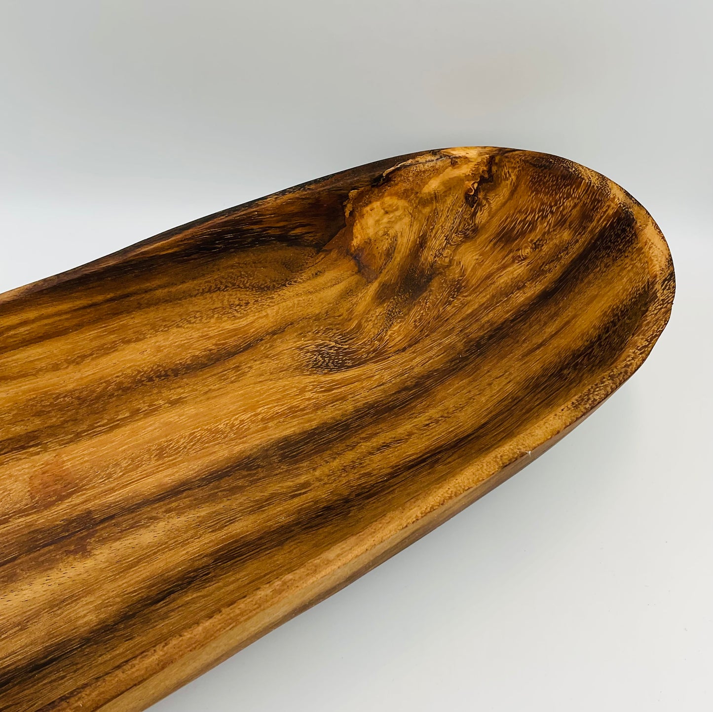 Large Oval Wooden Serving Bowl | Rustic Farmhouse Decor
