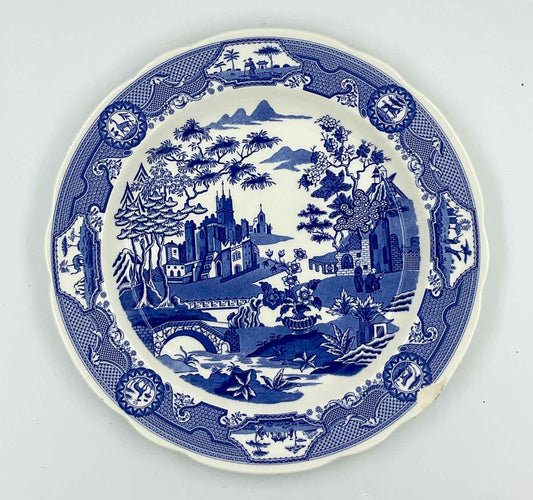 Spode Blue Room Gothic Castle Plate | Blue Transferware Made in England