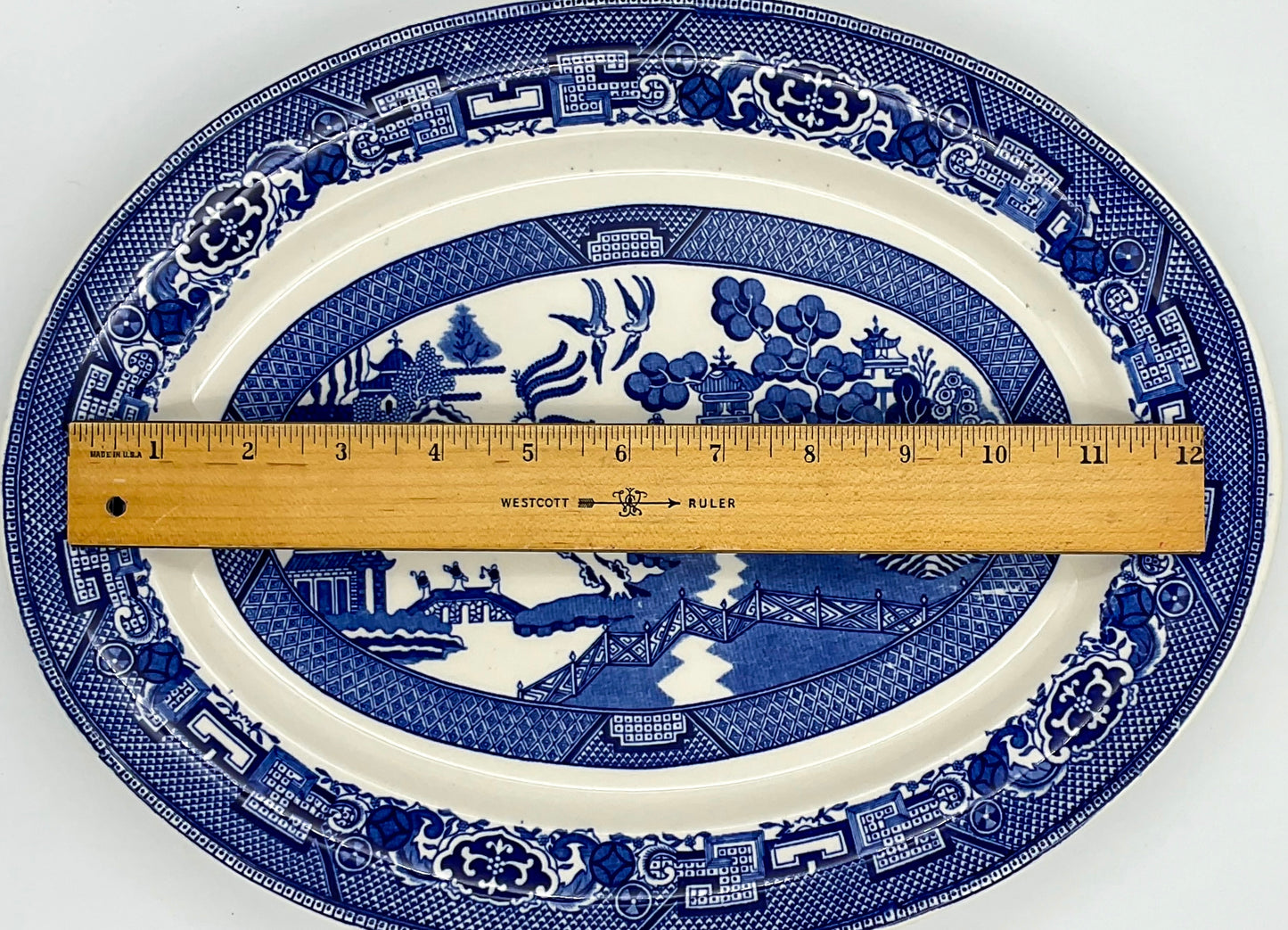 Antique Homer Laughlin Blue Willow Oval Serving Platter