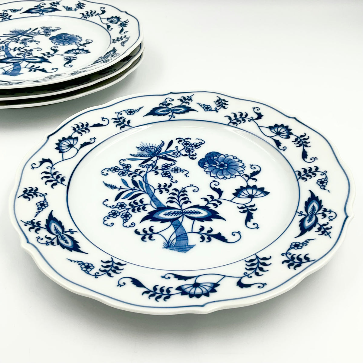 Vintage Blue Danube Salad Plates, Set of 4 | 8.75” Blue Onion | Japan