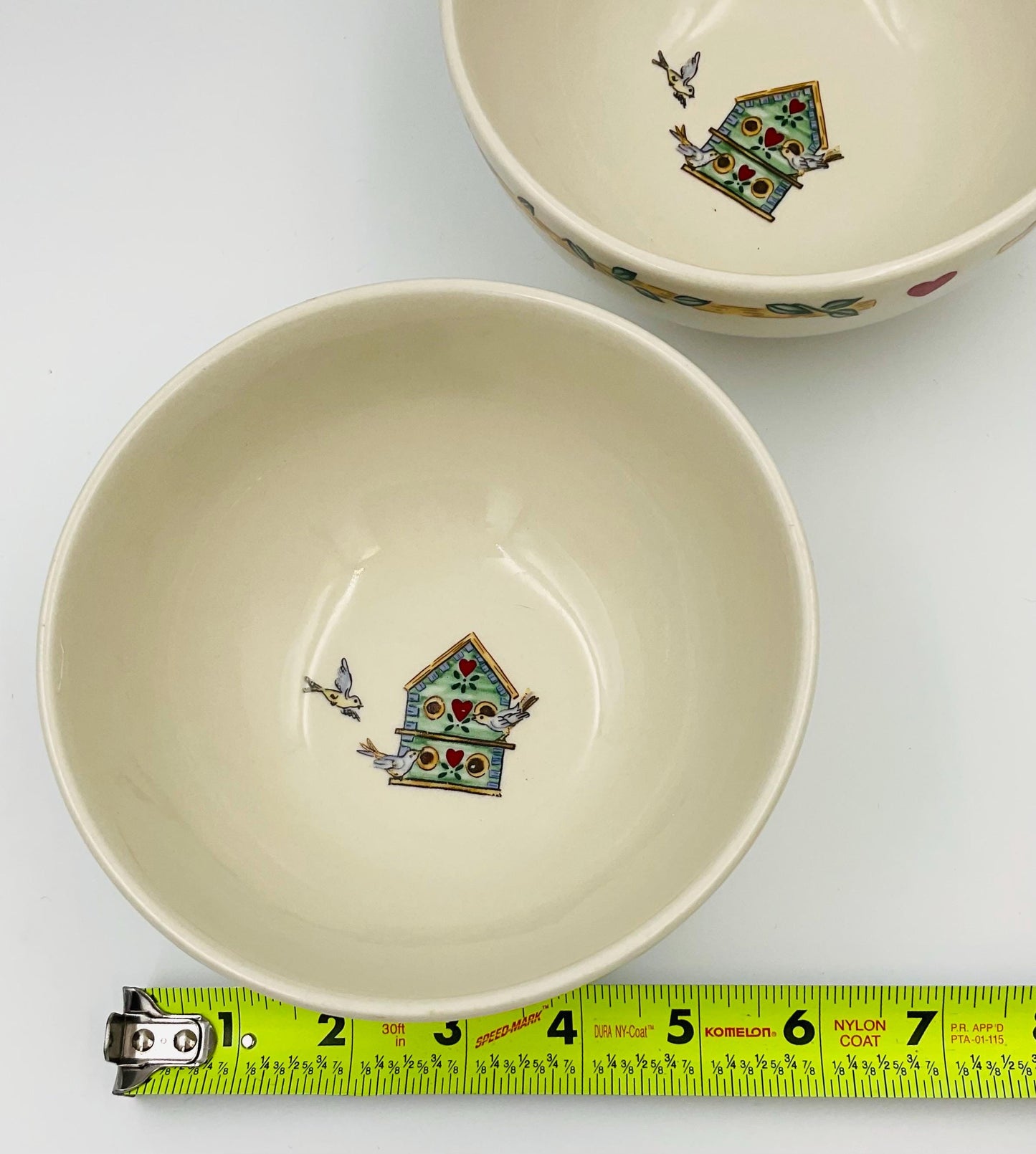 Vintage Thomson Pottery Birdhouse Cereal Bowls