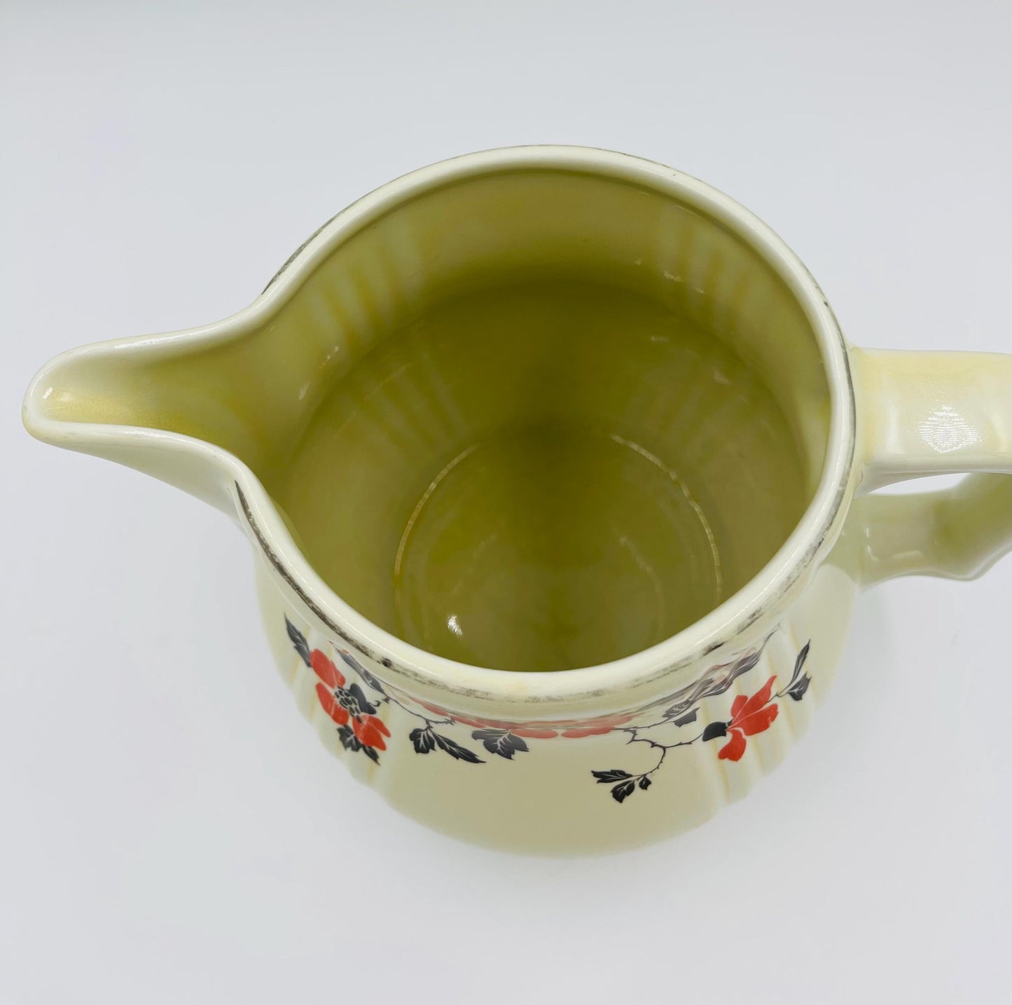 Vintage Hall’s Superior Quality Kitchenware Red Poppy Pattern Pitcher