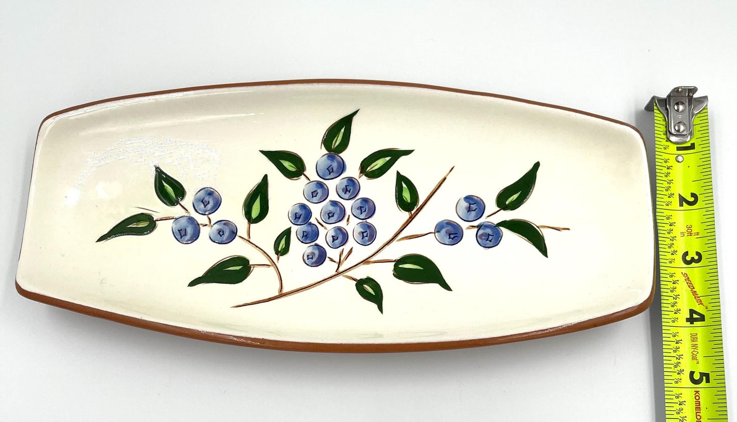 Vintage Stangl Pottery Blueberry Pattern Small Serving Tray