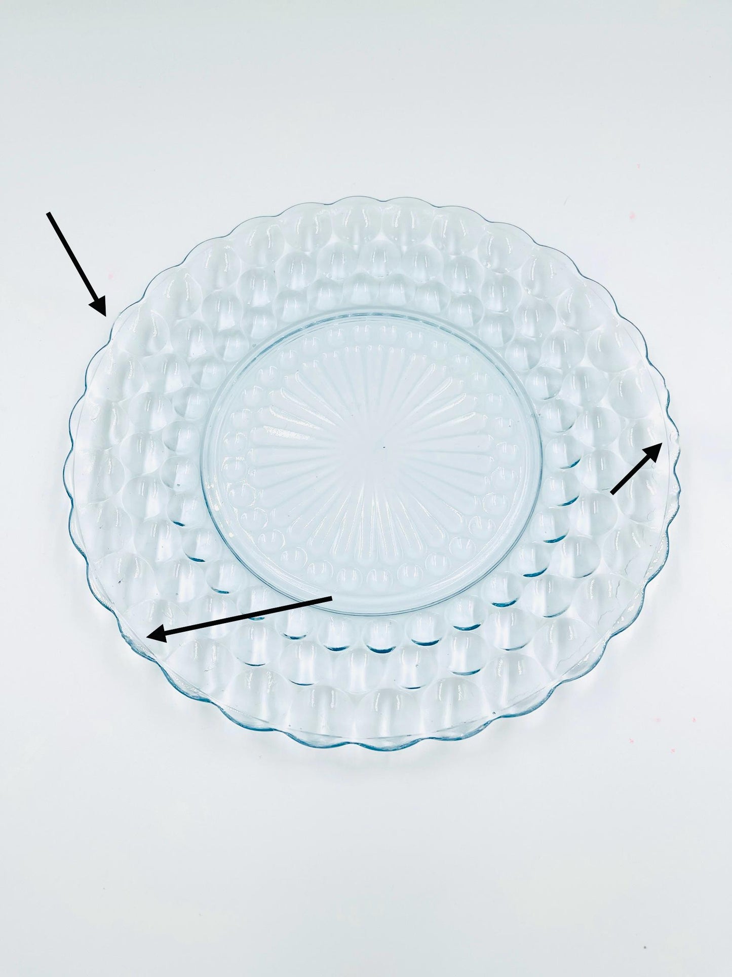 Vintage Anchor Hocking Light Blue Bubble Dessert Plate