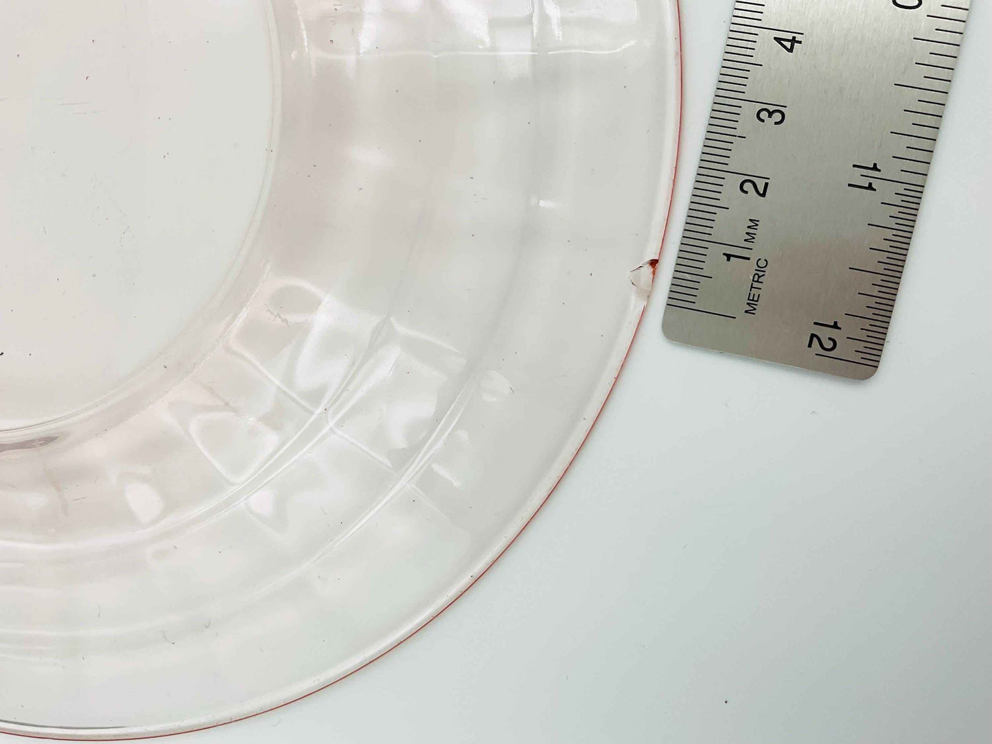 Vintage Anchor Hocking Pink Depression Glass Block Optic Pattern Salad Plate