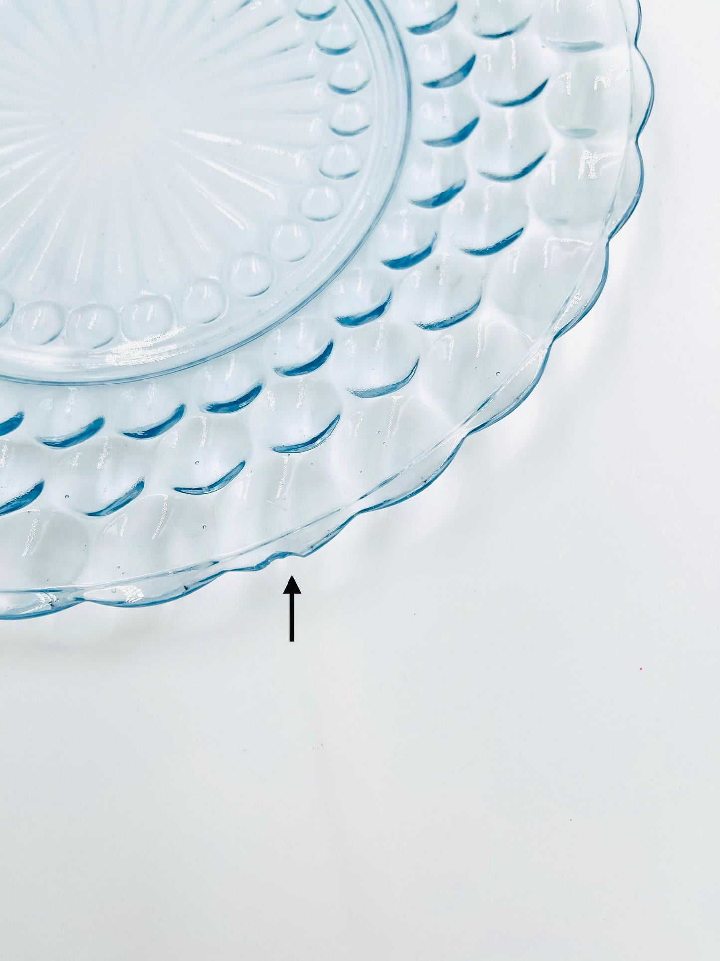 Vintage Anchor Hocking Light Blue Bubble Dessert Plate