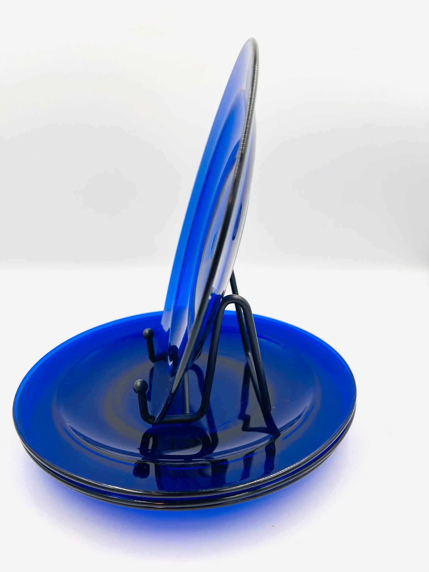 Vintage Cobalt Blue Glass Salad Plate