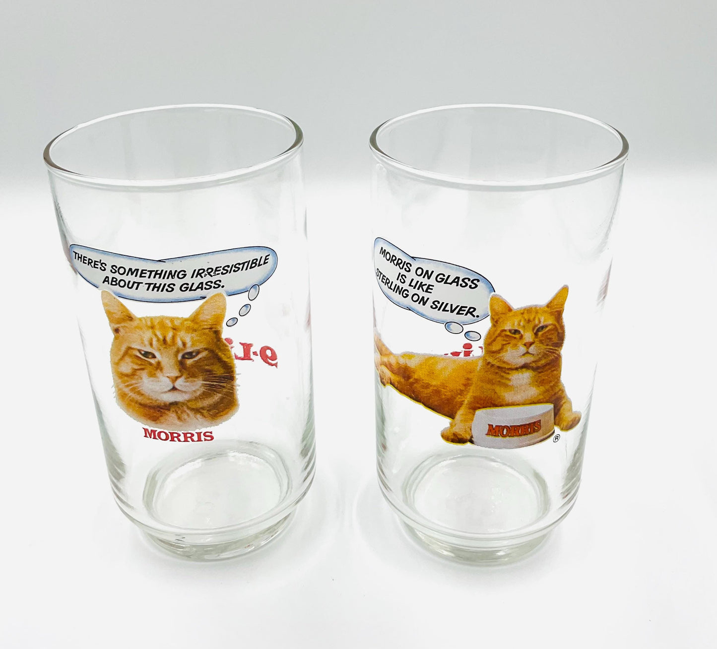 Vintage Promotional Morris the Cat Drinking Glasses