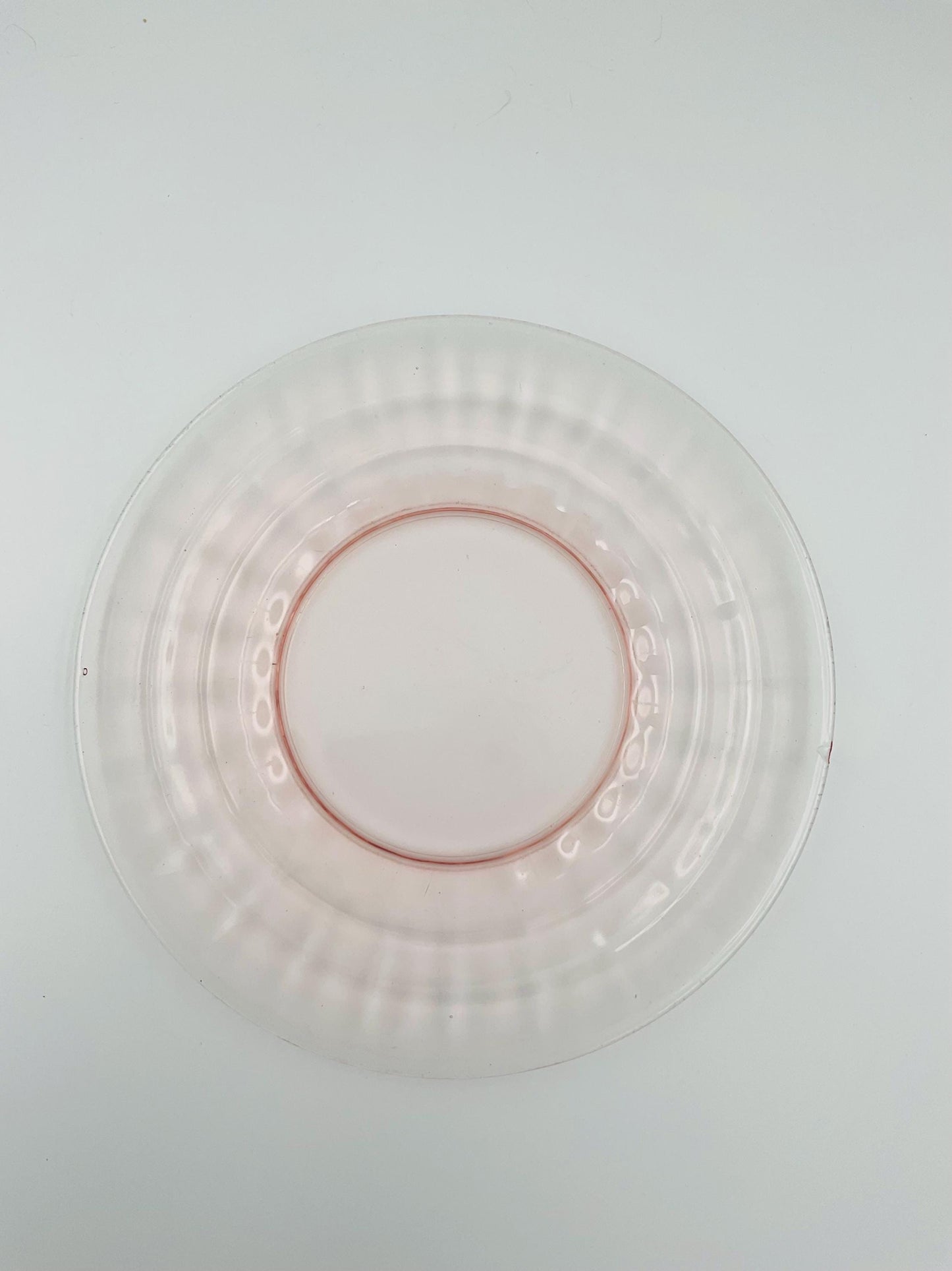 Vintage Anchor Hocking Pink Depression Glass Block Optic Pattern Salad Plate