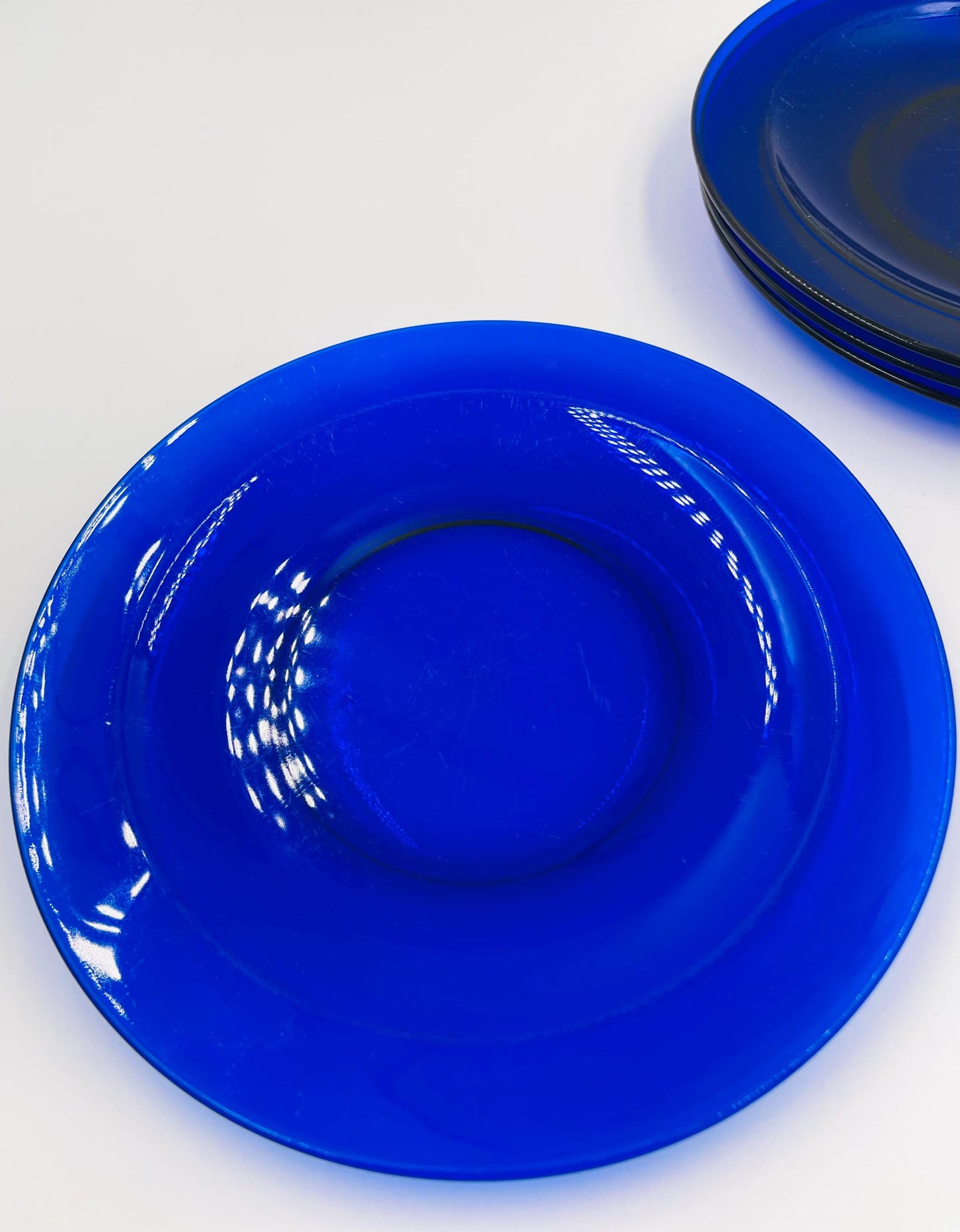 Vintage Cobalt Blue Glass Salad Plate