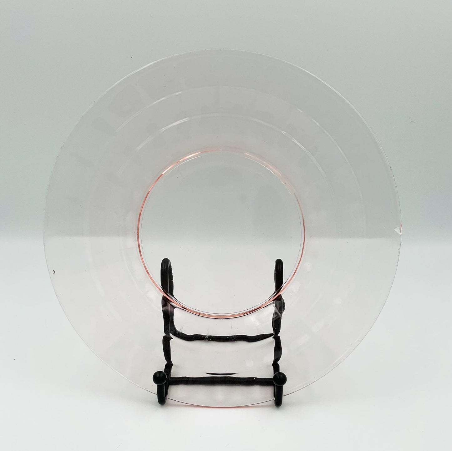 Vintage Anchor Hocking Pink Depression Glass Block Optic Pattern Salad Plate