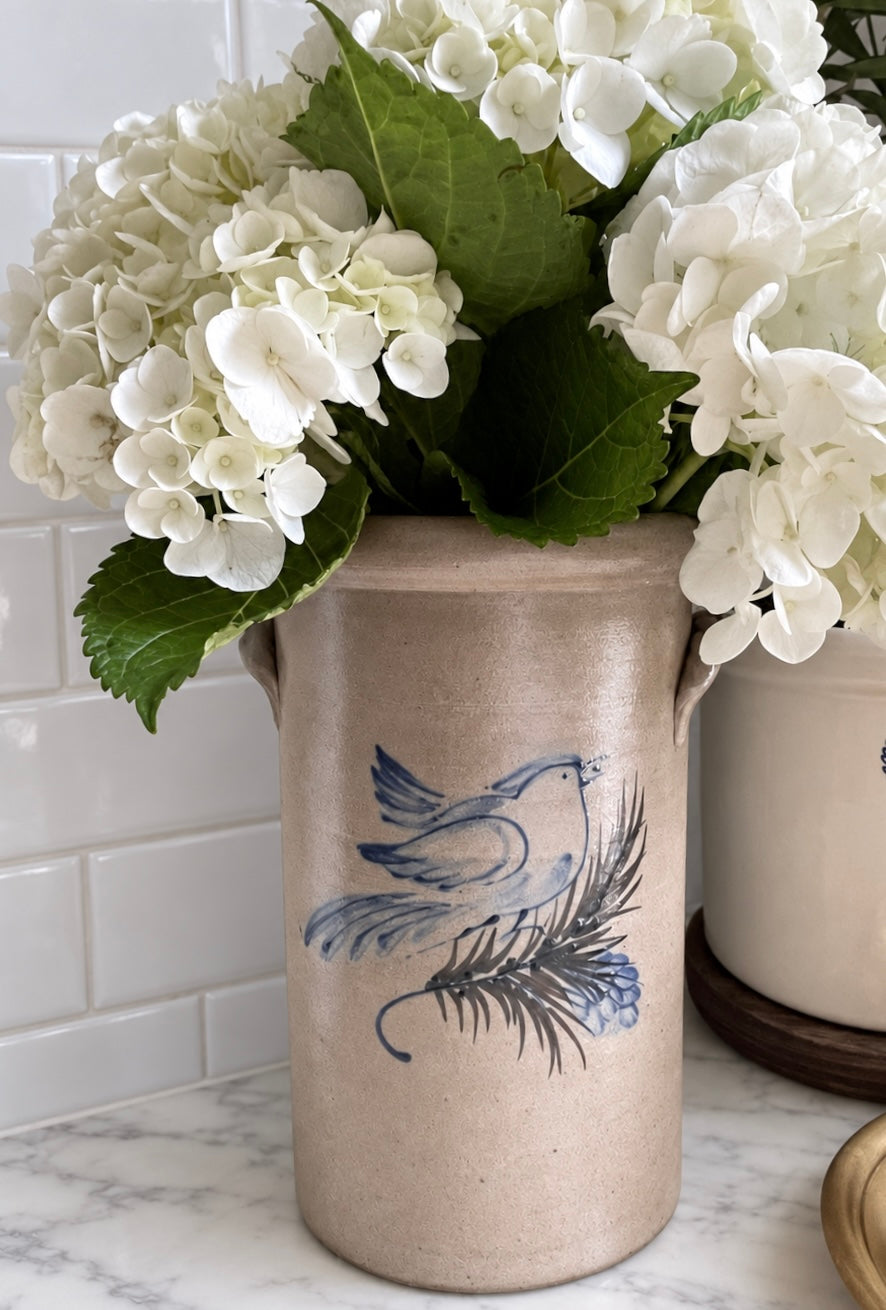 Rowe Pottery Works Bird Vase – Salt Glazed Stoneware