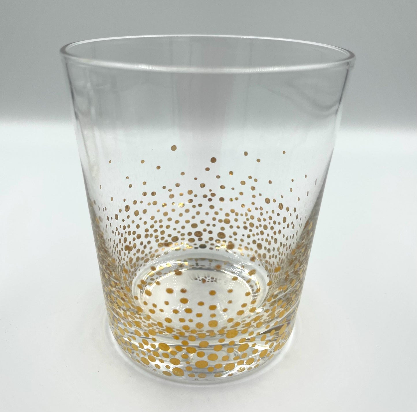 Set of Four Double Old Fashioned Gold Dot Confetti Glasses