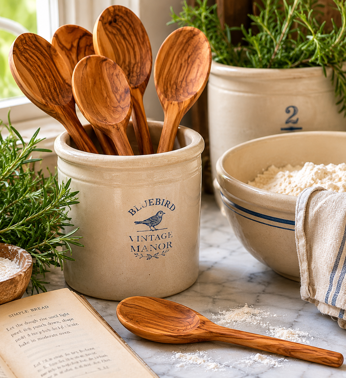 Italian Olive Wood Cooking Spoon, 12 Inch | Eddingtons