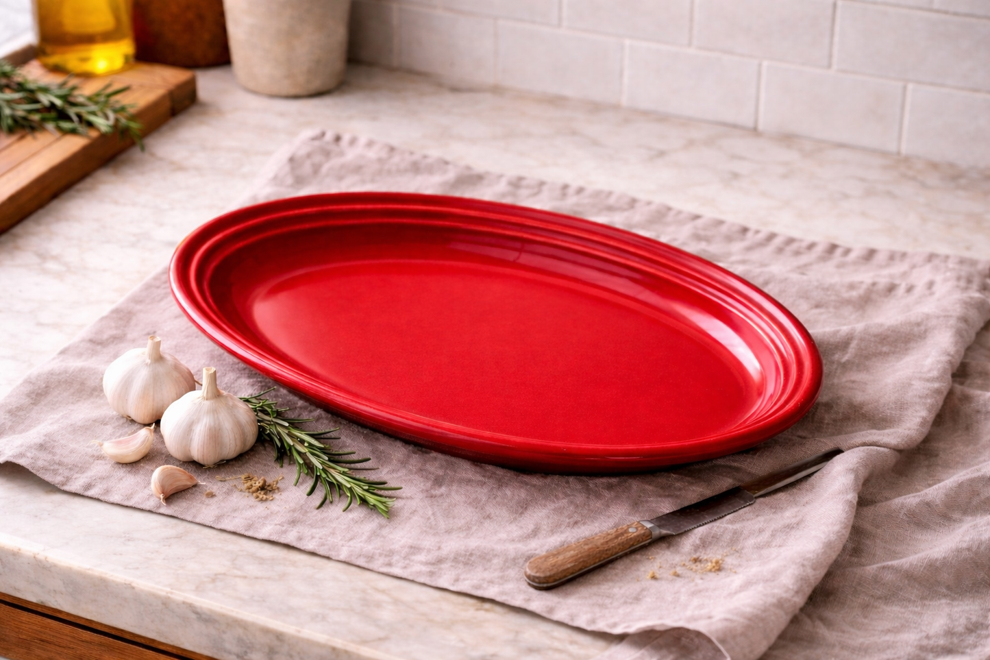 Vintage Fiestaware HLC Scarlet Oval Serving Bowl
