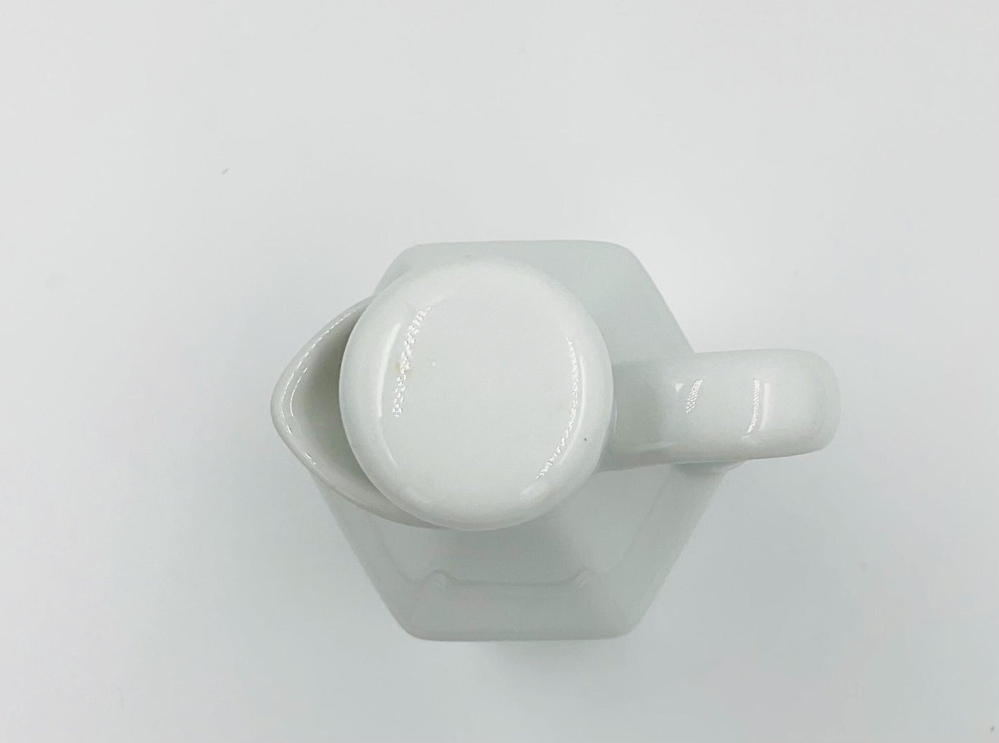 Vintage XCELL White Milk Glass Small Cruet Pitcher with Stopper