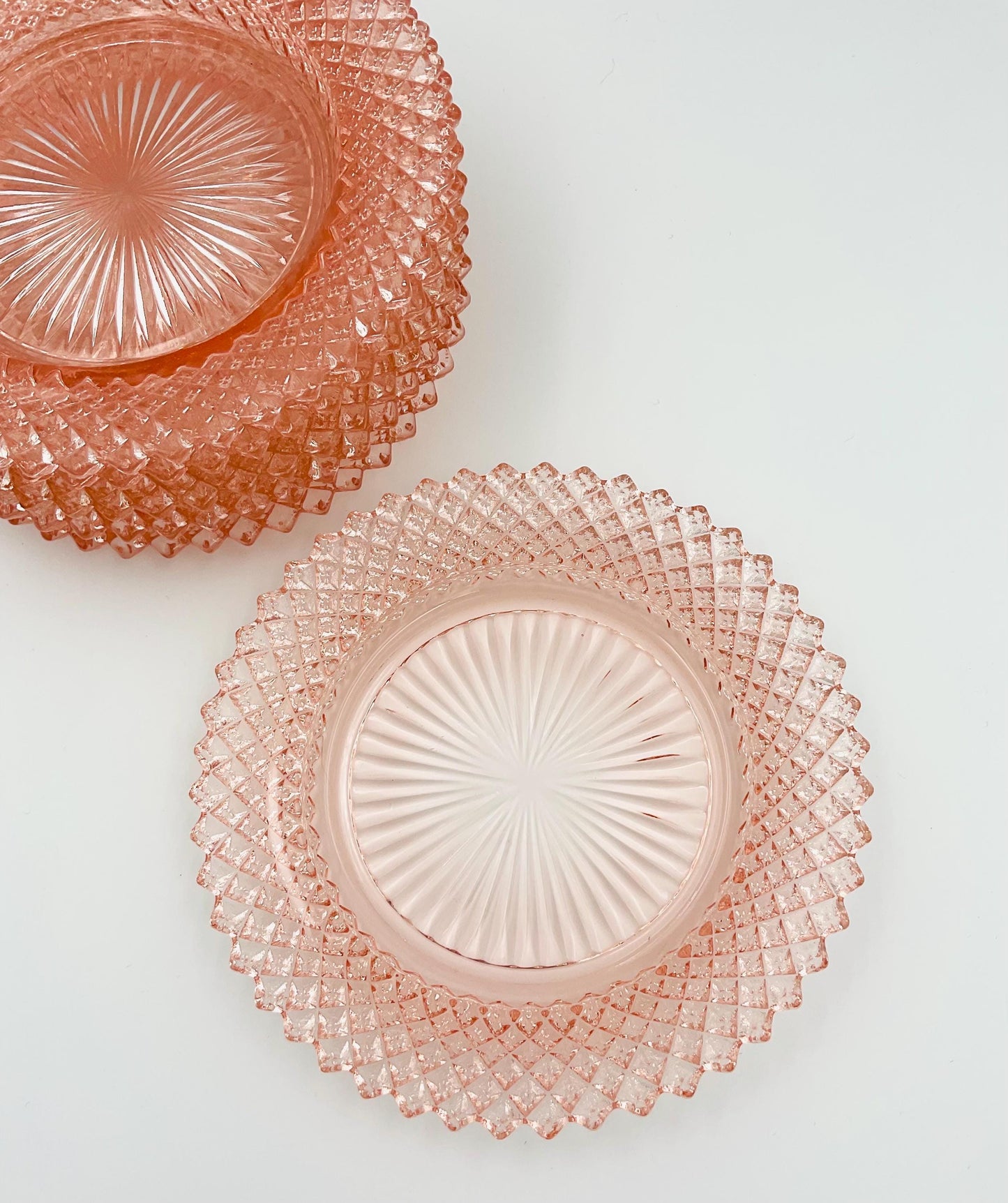 Vintage Anchor Hocking Miss American Pink Bread Plates
