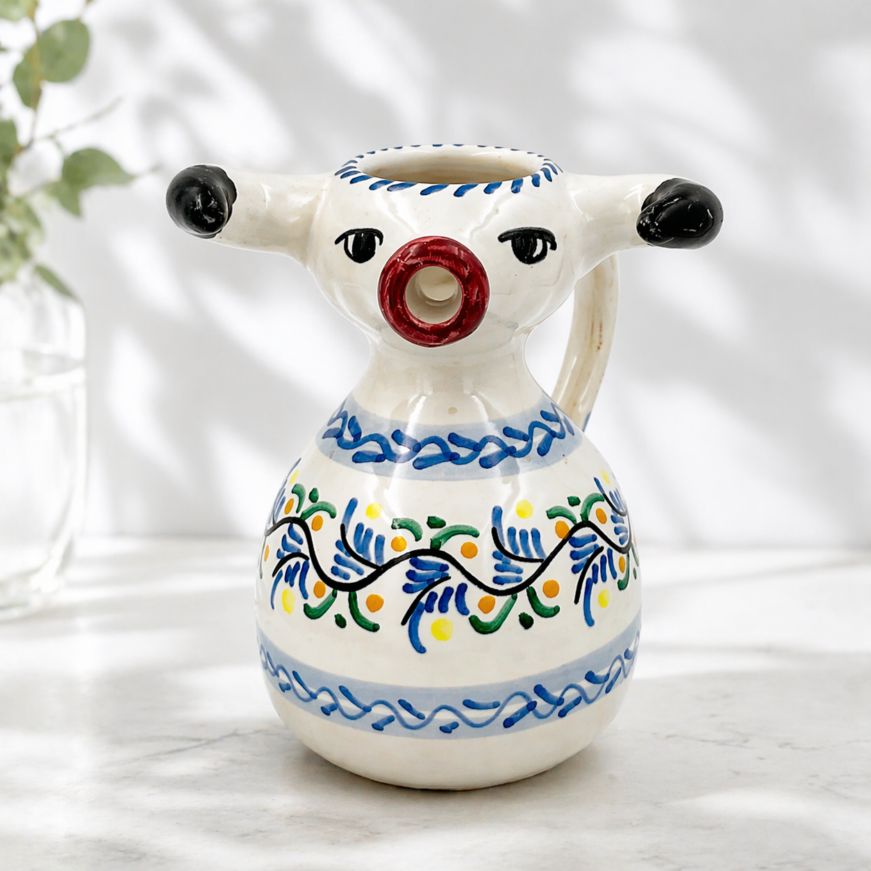 Vintage Hand Painted Espania Cow Creamer Pitcher